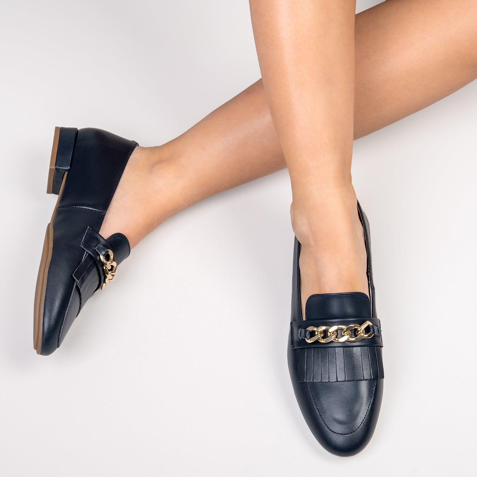 CHAIN - Mocasines elegantes de mujer MARINO