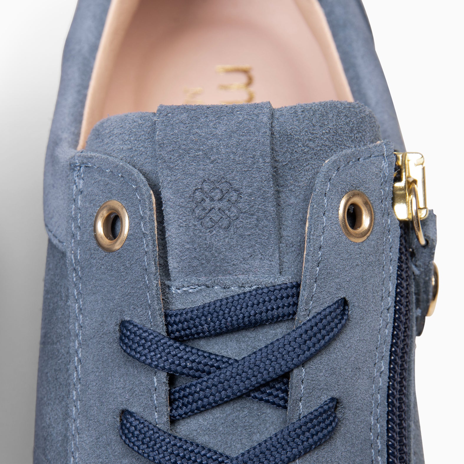 ARLES – Baskets à talon compensé en daim BLEU