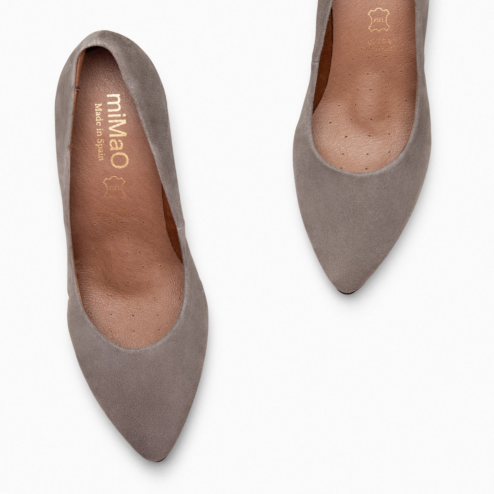 URBAN - GREY suede high-heeled shoes