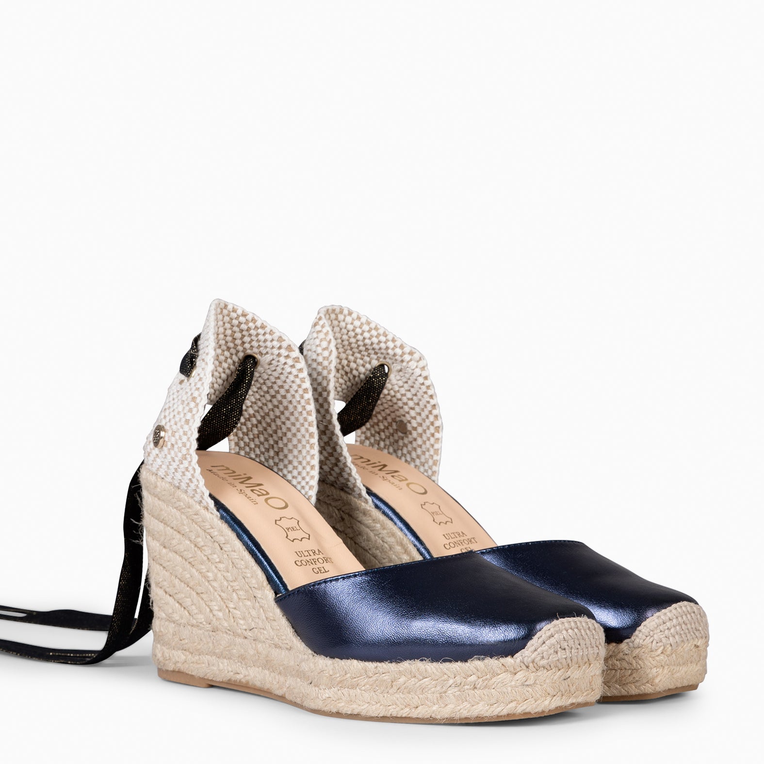 MOMBASA - Cuñas de esparto con cinta METAL MARINO - miMaO ®