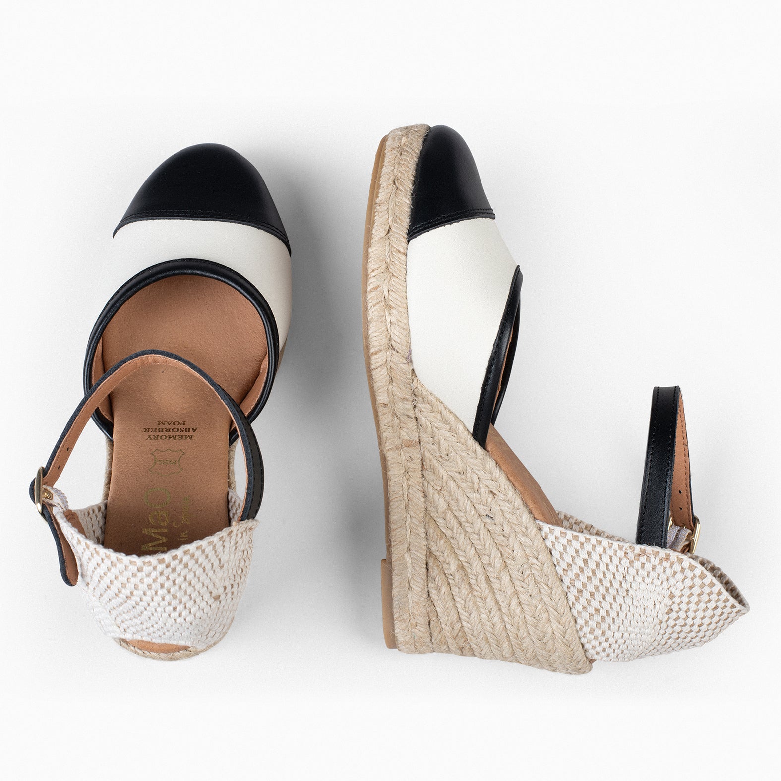 VALENCIANA – Espadrilles cuir BLANC