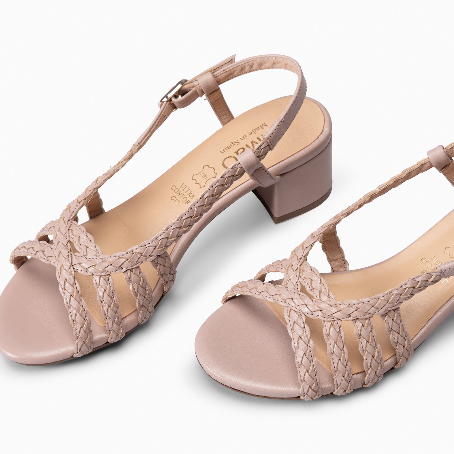 LINA - Sandalias de tacón ancho ROSA CLARO - miMaO ®