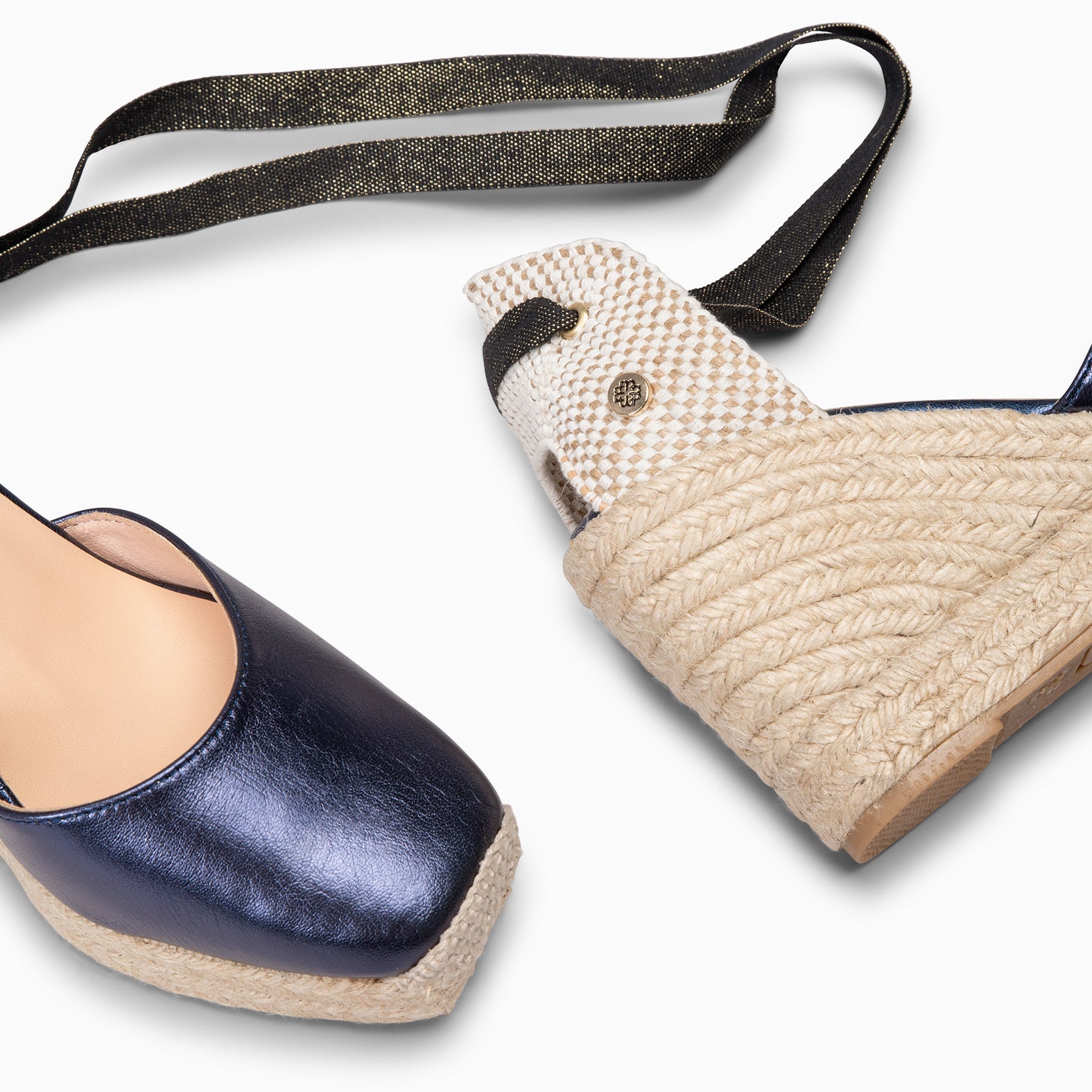 MOMBASA - Cuñas de esparto con cinta METAL MARINO