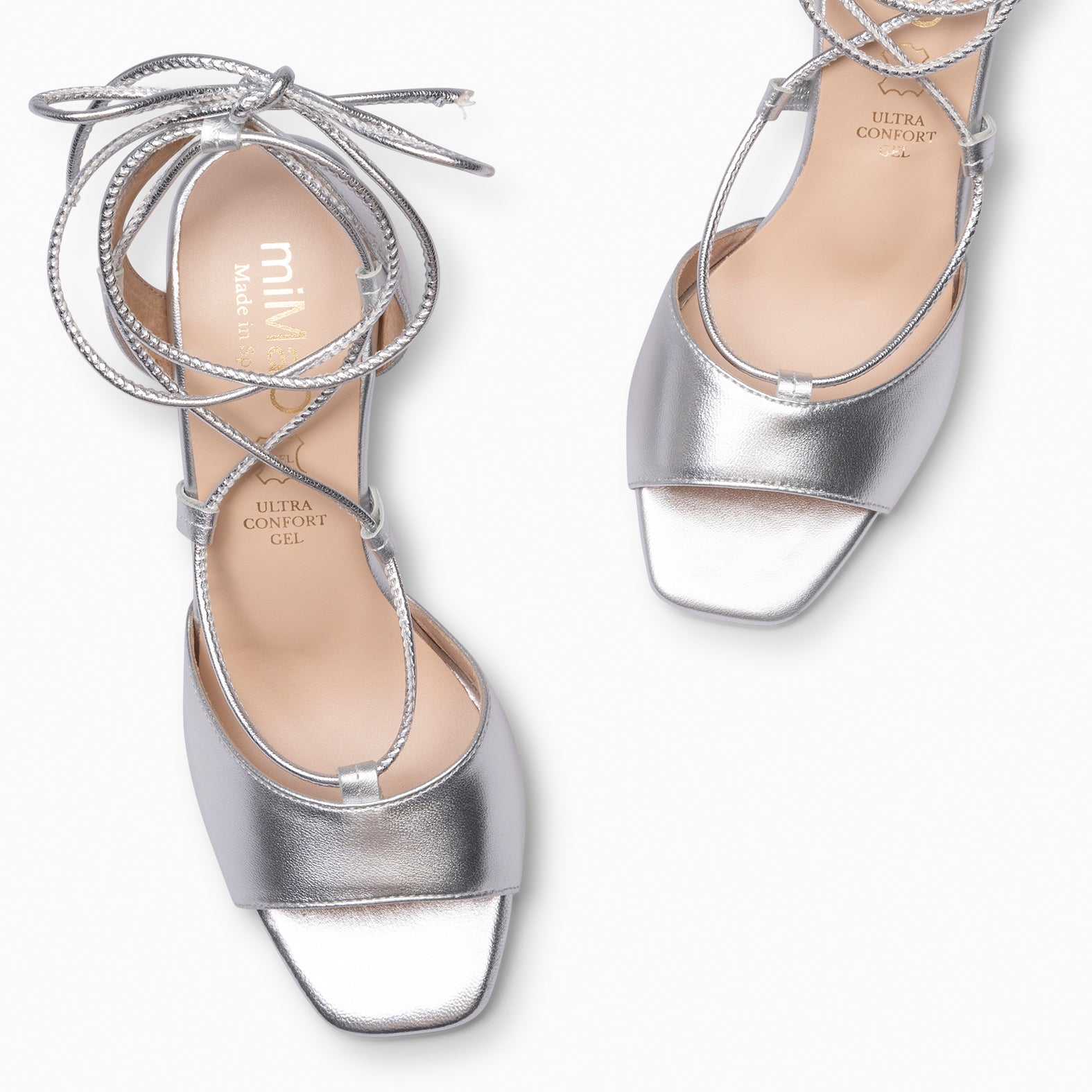 MÓNICA - SANDALIAS ELEGANTES DE TACÓN PLATA