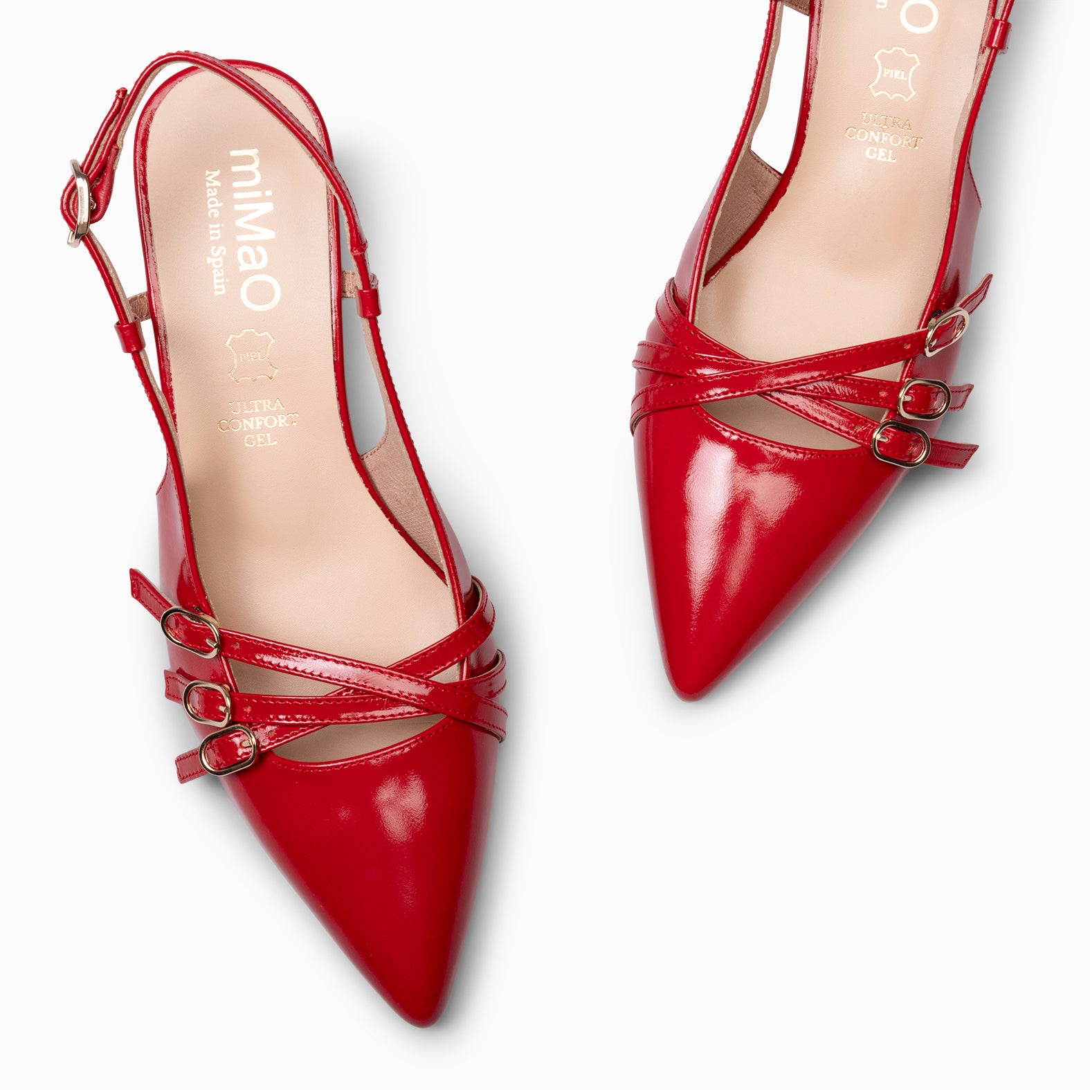 RITA - RED LOW HEELED SLING-BACK