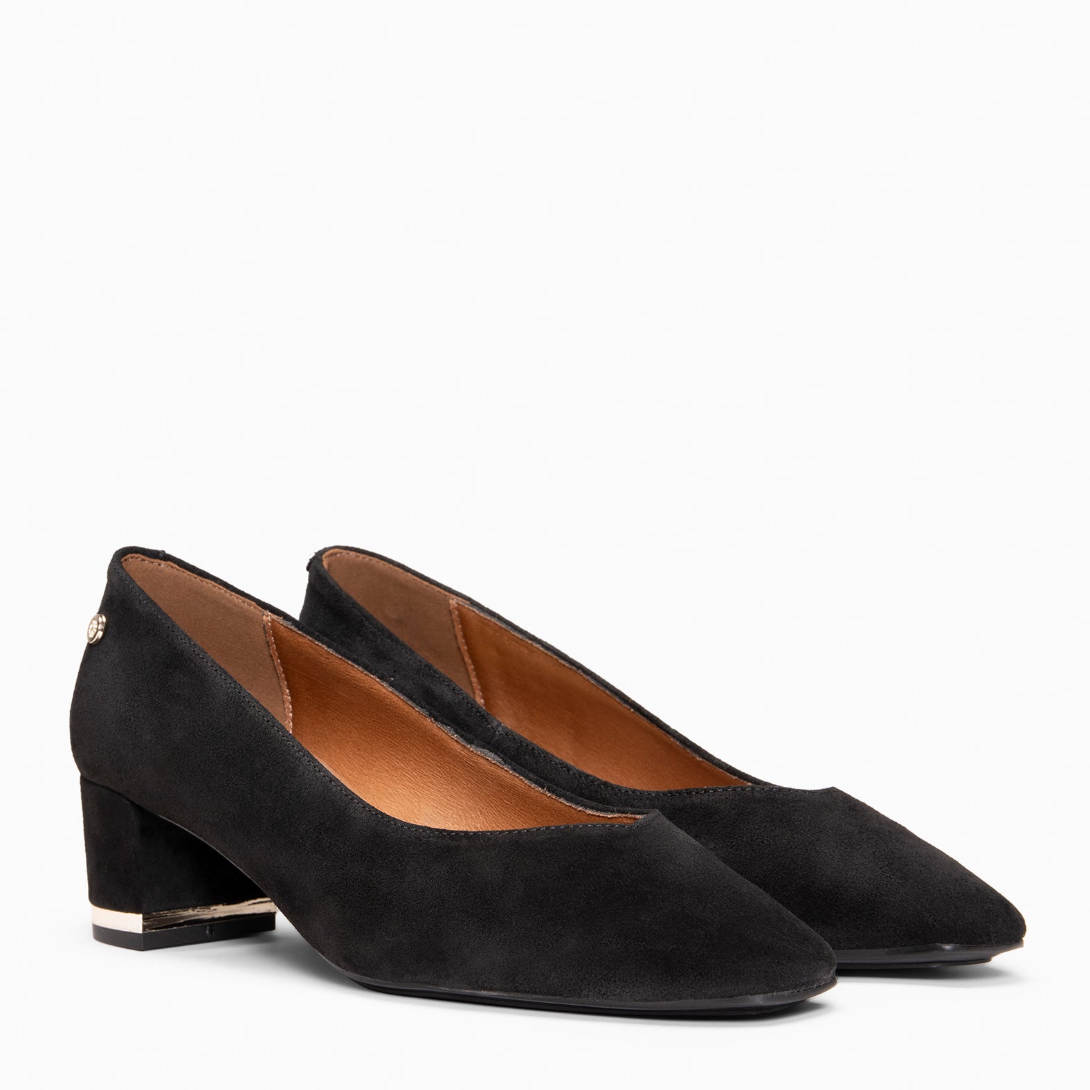 DORI - Sapatos de salto alto com detalhe dourado PRETO