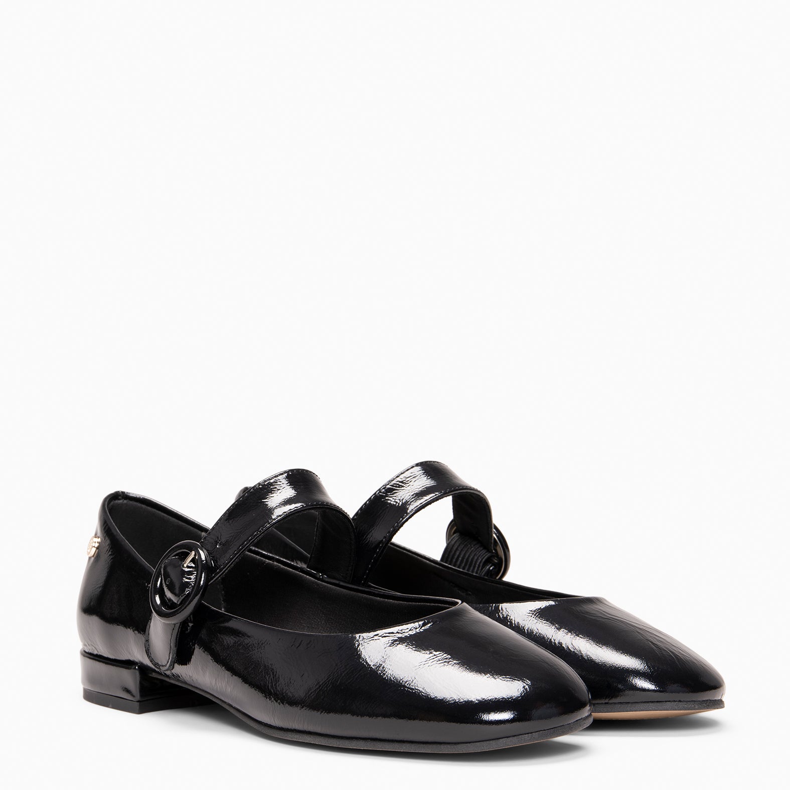 FLORENCIA - Mercedita con tira de piel de charol NEGRO