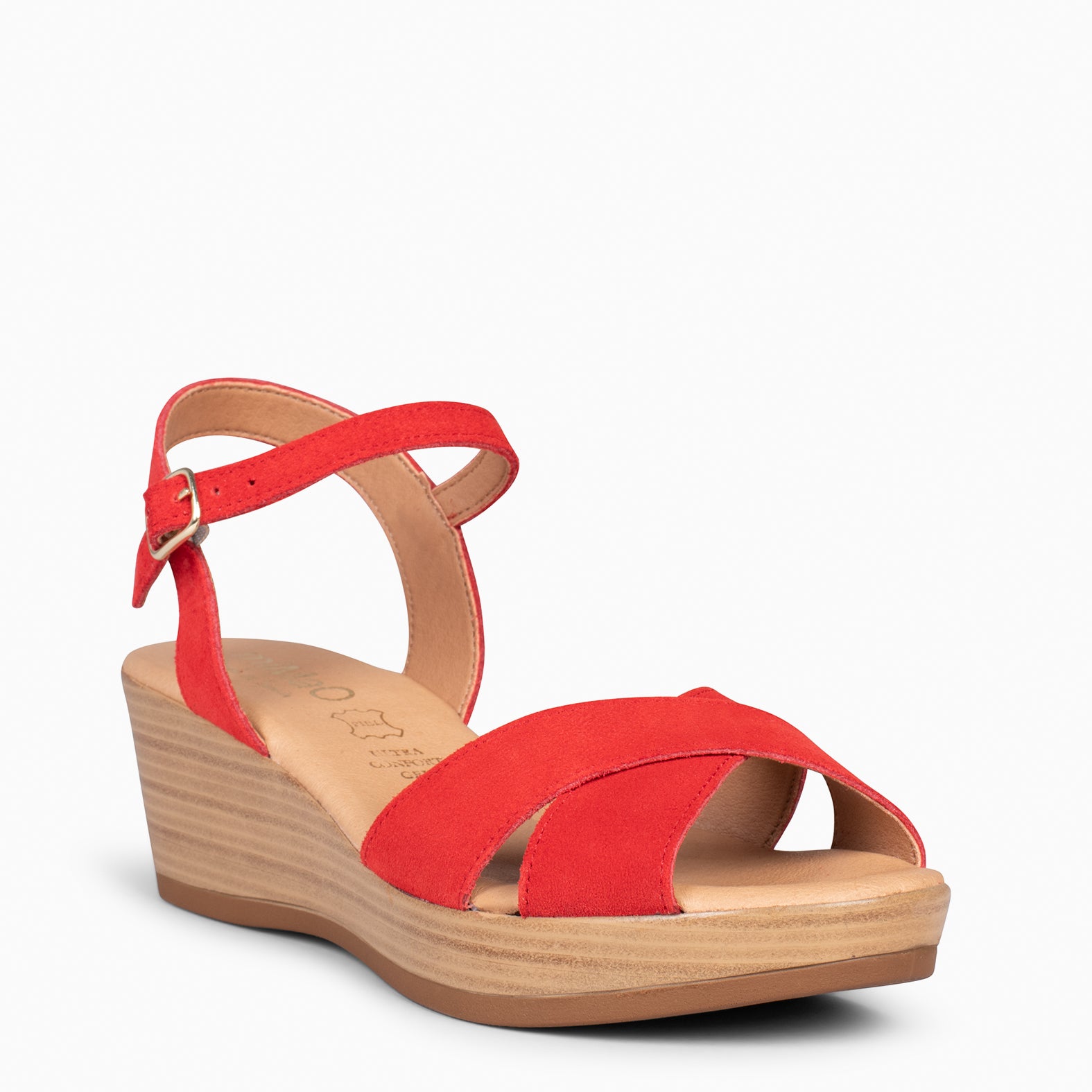 MAR - RED CASUAL WEDGE SANDALS