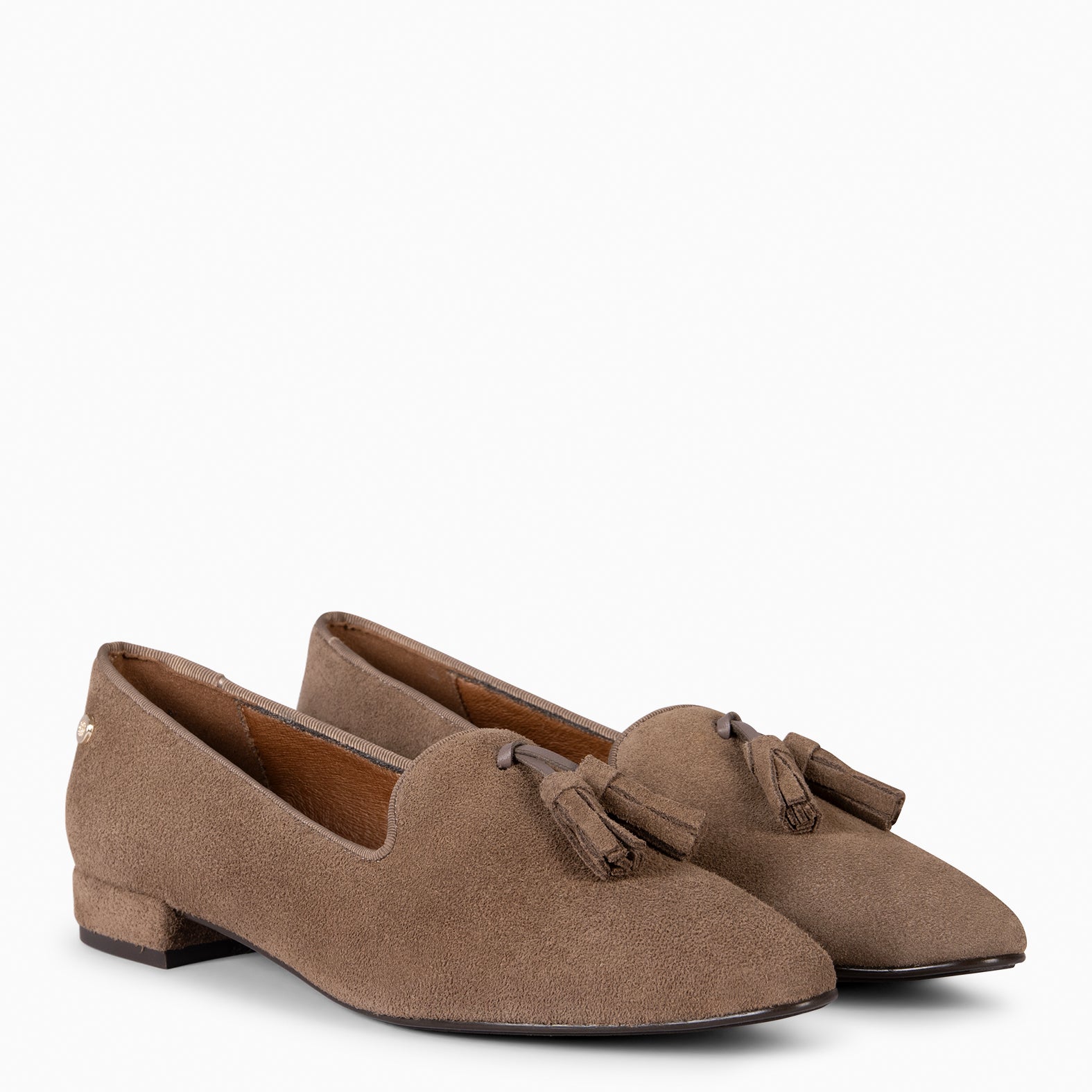 ADISA – Mocasines de piel de serraje TAUPE