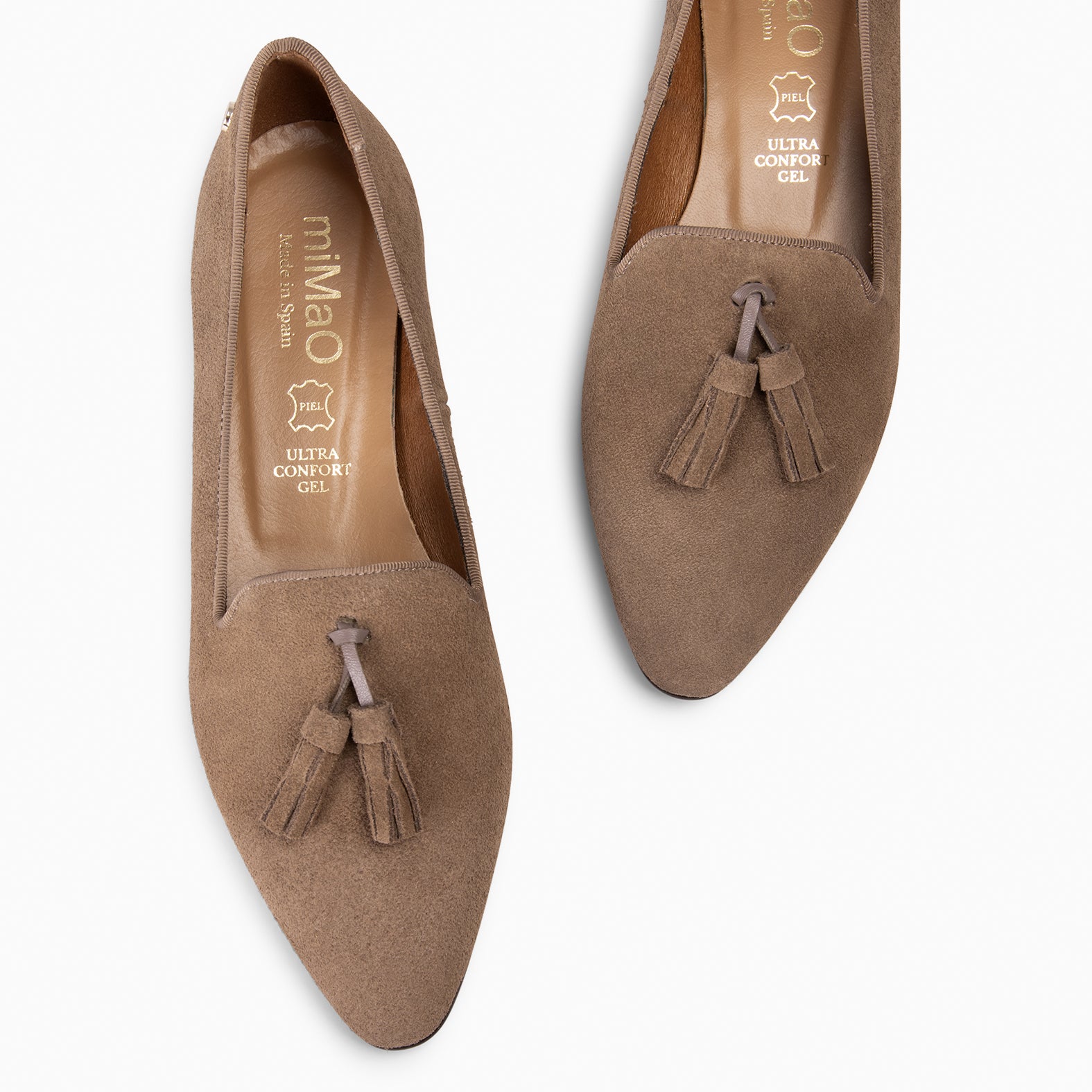 ADISA – Mocasines de piel de serraje TAUPE