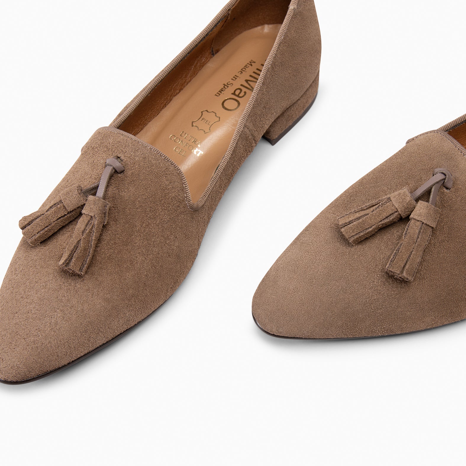 ADISA – Mocasines de piel de serraje TAUPE