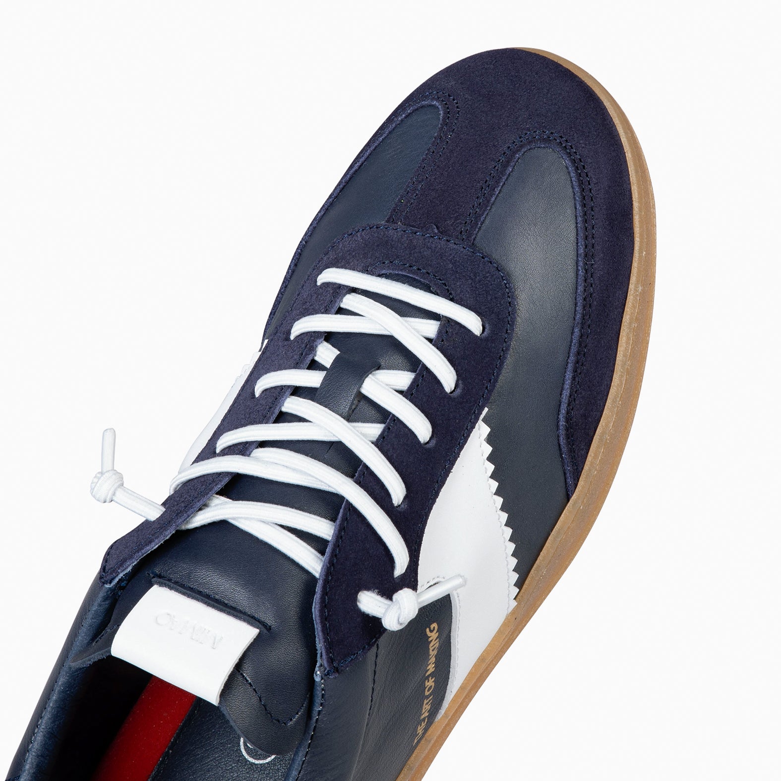 AARON – Sneakers multi cuir BLEU MARINE pour homme