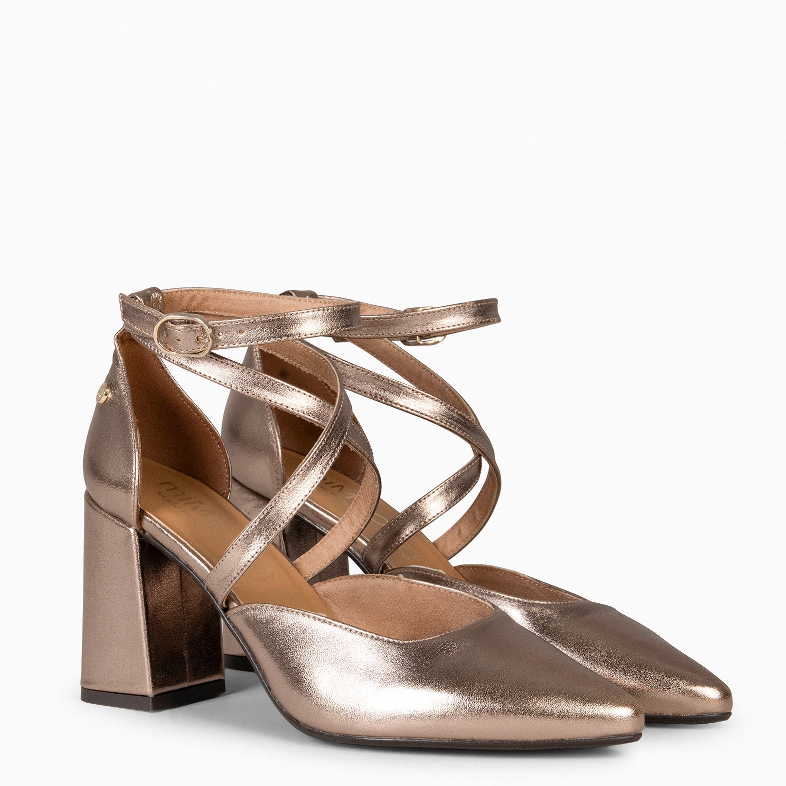 ARIEL - Zapato de tacón ancho DORADO