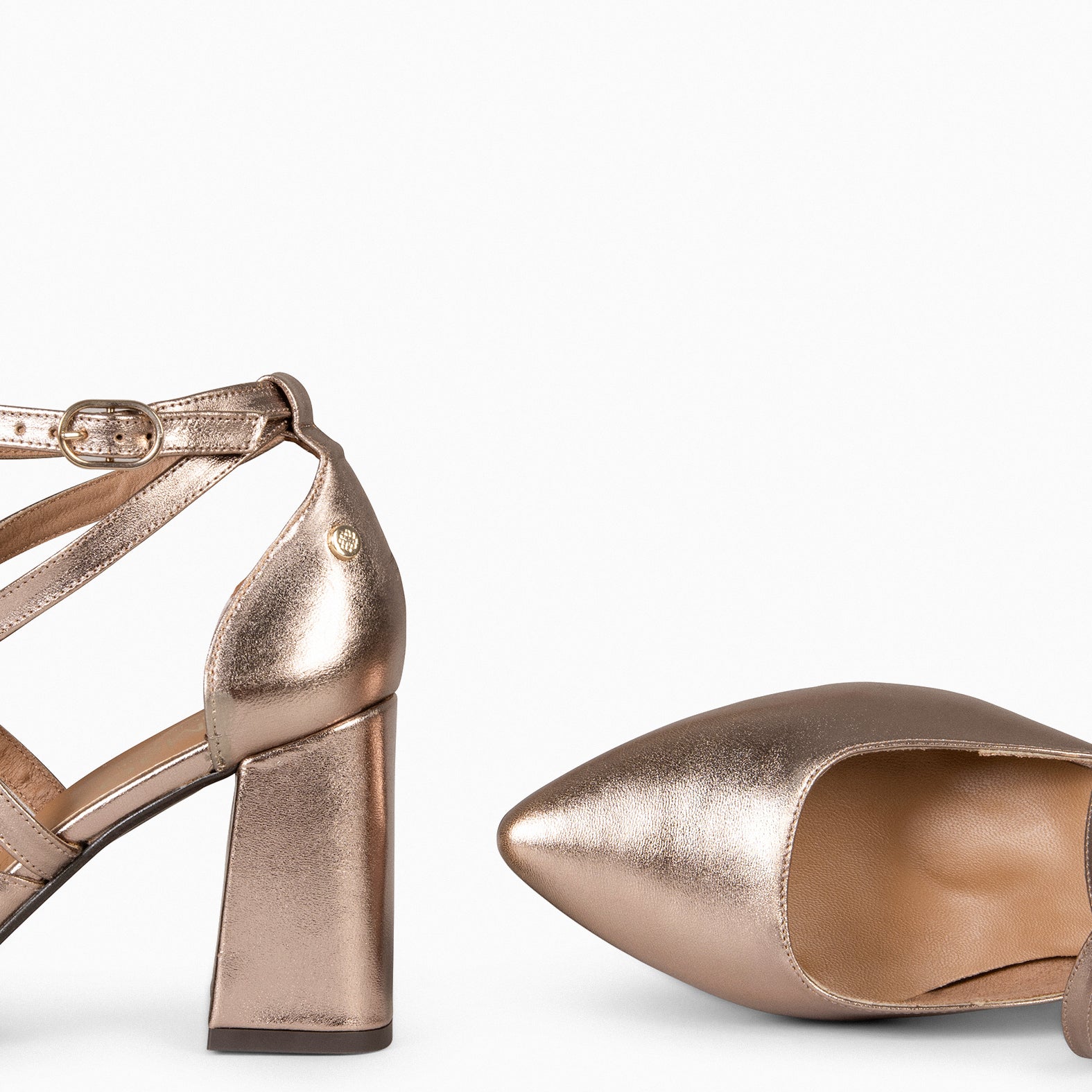 ARIEL - Zapato de tacón ancho DORADO