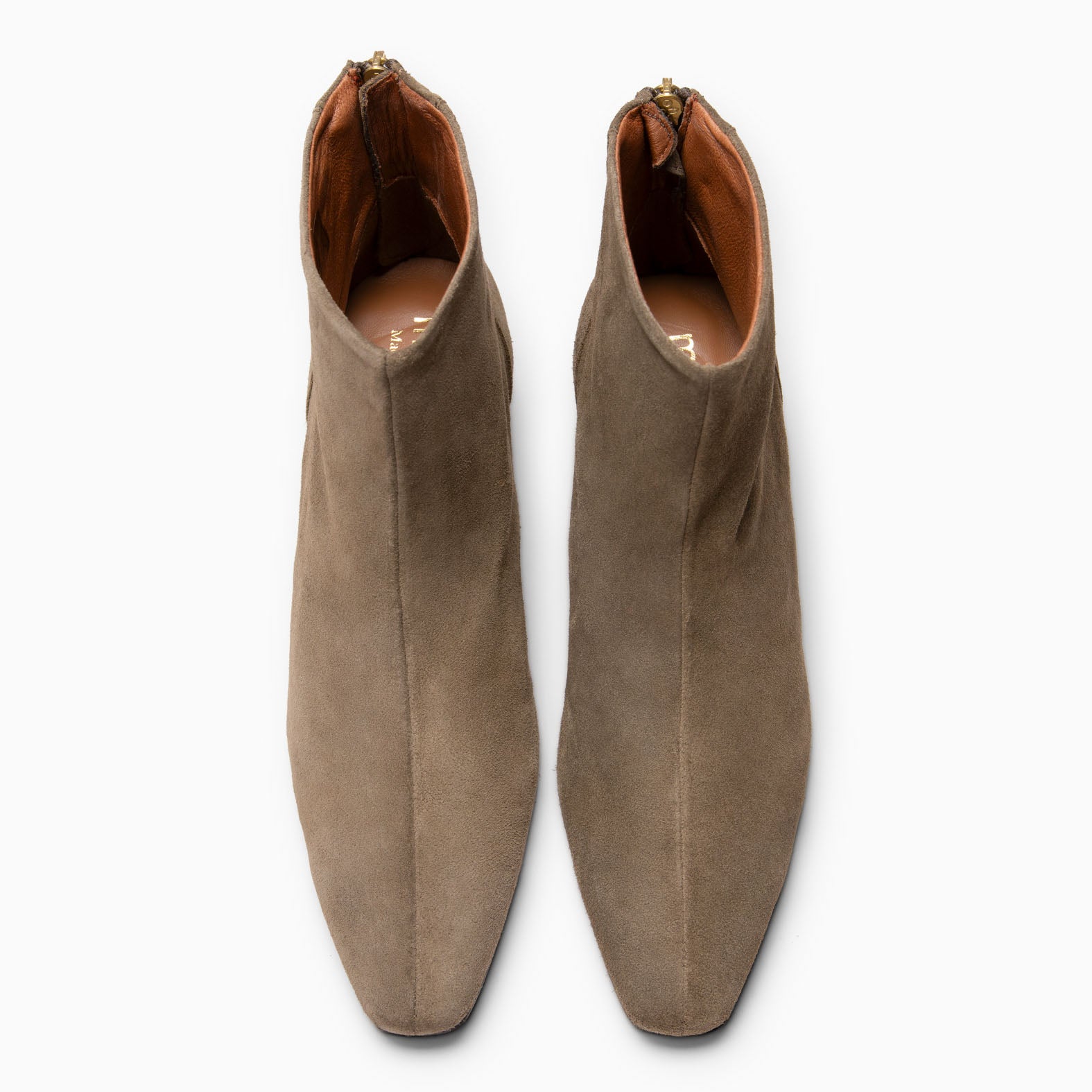 LUISA - Bottines à talon kitten et zip arrière en daim VERT