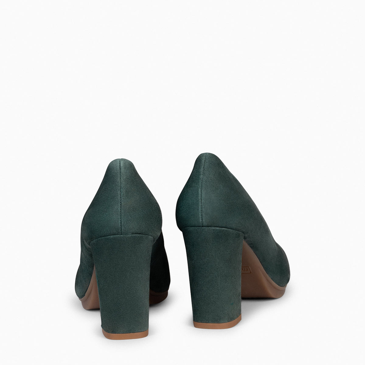 URBAN – Zapatos de tacón alto de ante VERDE BOTELLA