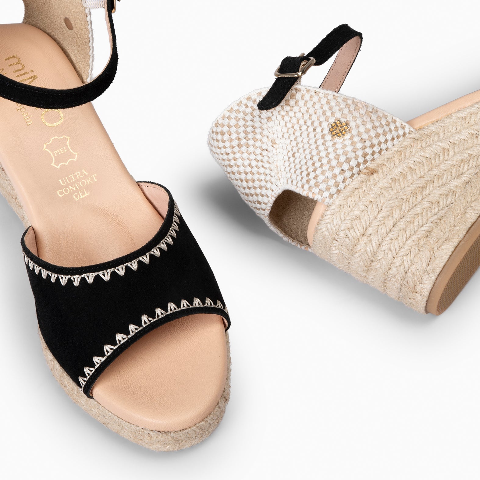 SITGES - BLACK WOMEN'S HIGH WEDGE ESPADRILLES