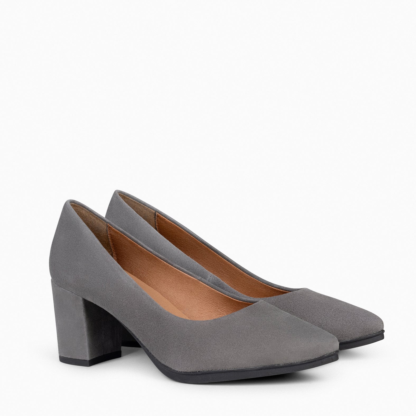 URBAN S - GREY suede mid-heeled shoes