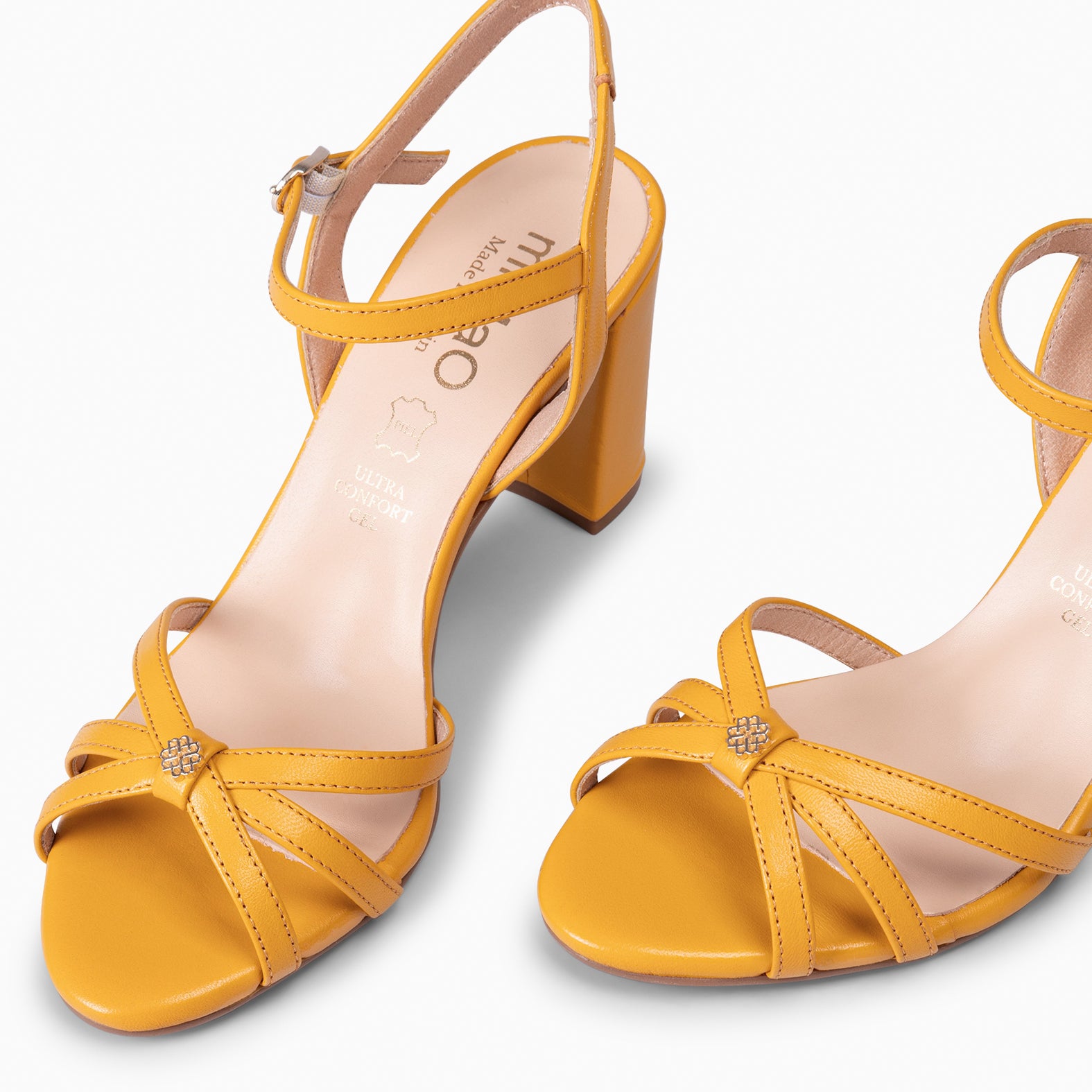 SONIA – Sandales à talon large JAUNE