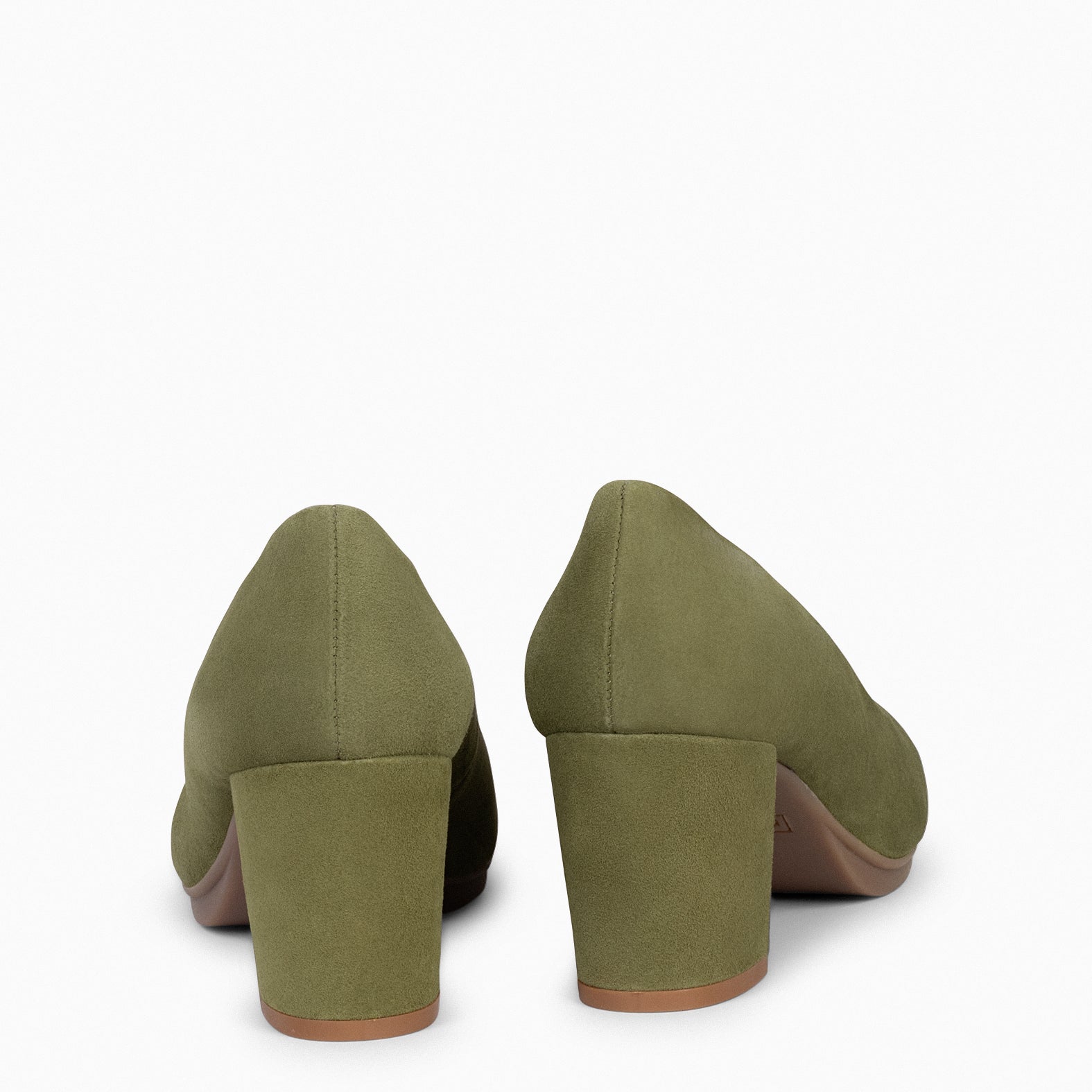 URBAN S - GREEN suede mid-heeled shoes