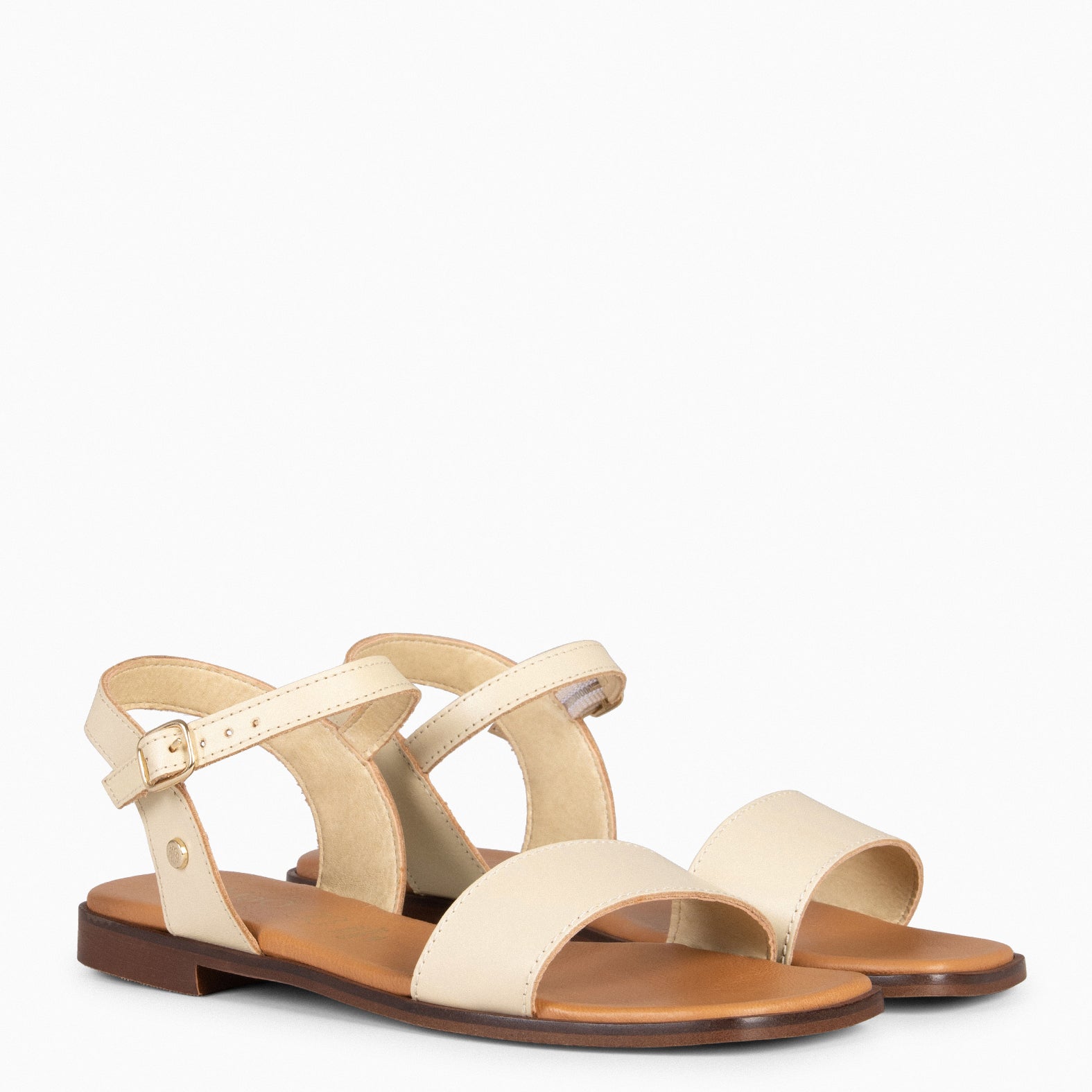 SANTORINI - Sandales plates BEIGE