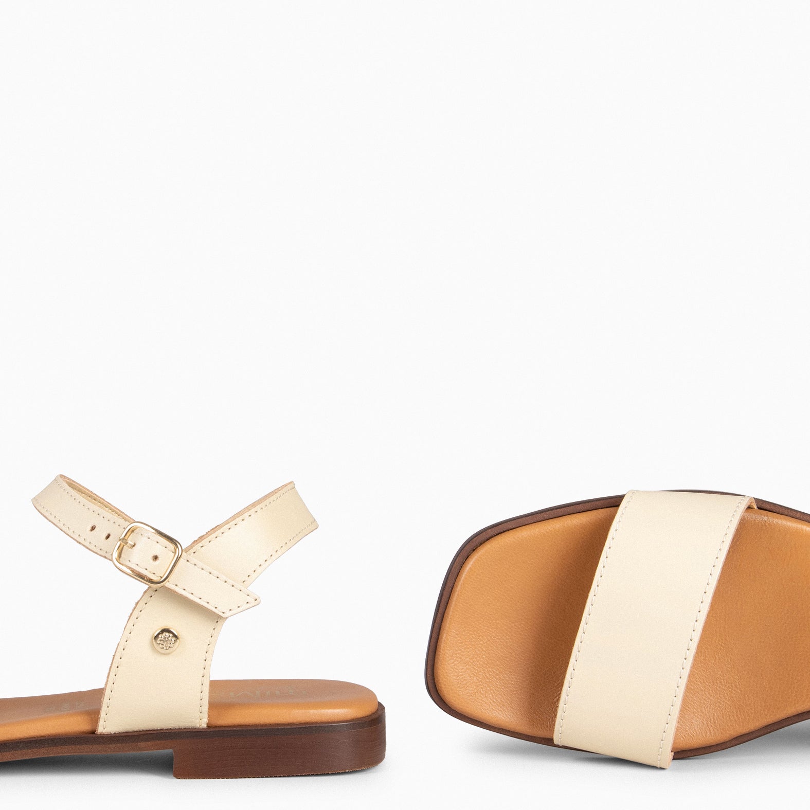 SANTORINI - Sandales plates BEIGE