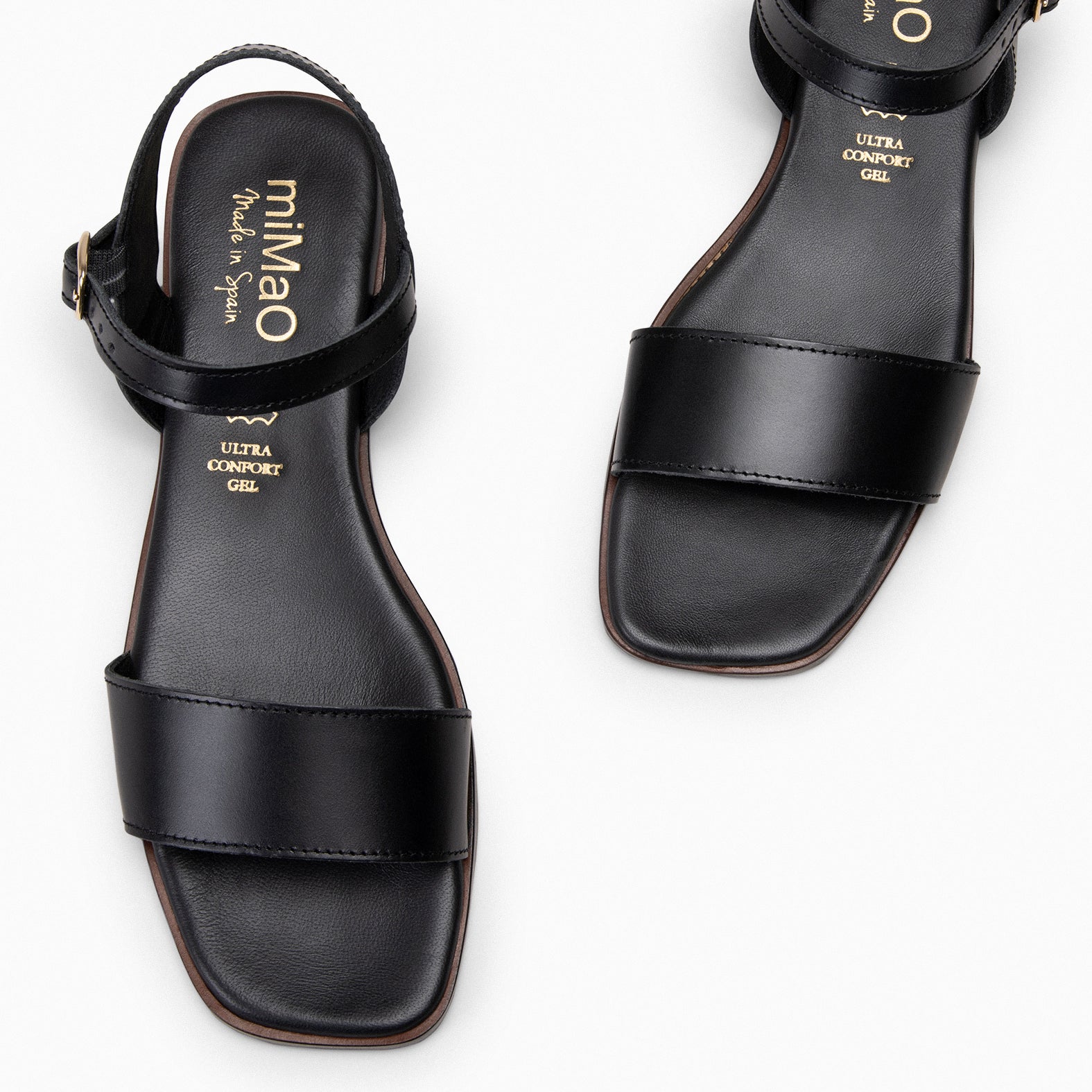 SANTORINI - Sandales plates NOIR