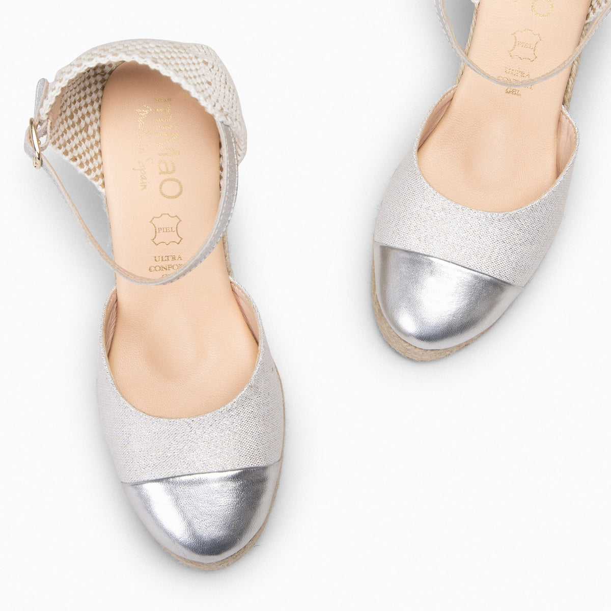 YAIZA – Espadrilles métallisées ARGENTÉ