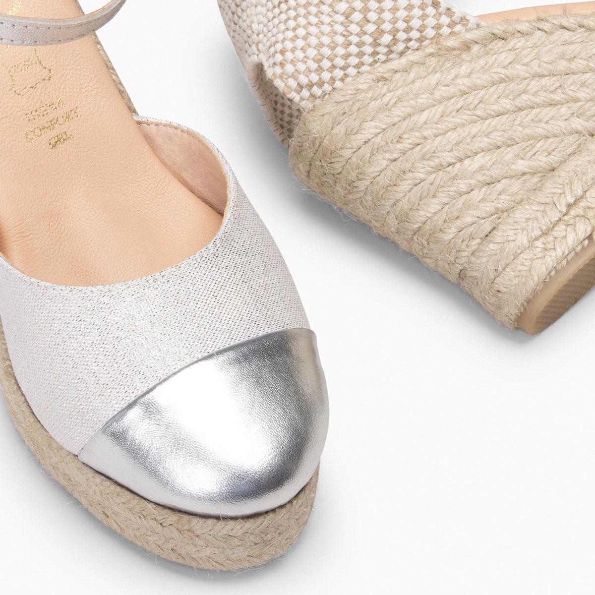 YAIZA – Espadrilles métallisées ARGENTÉ