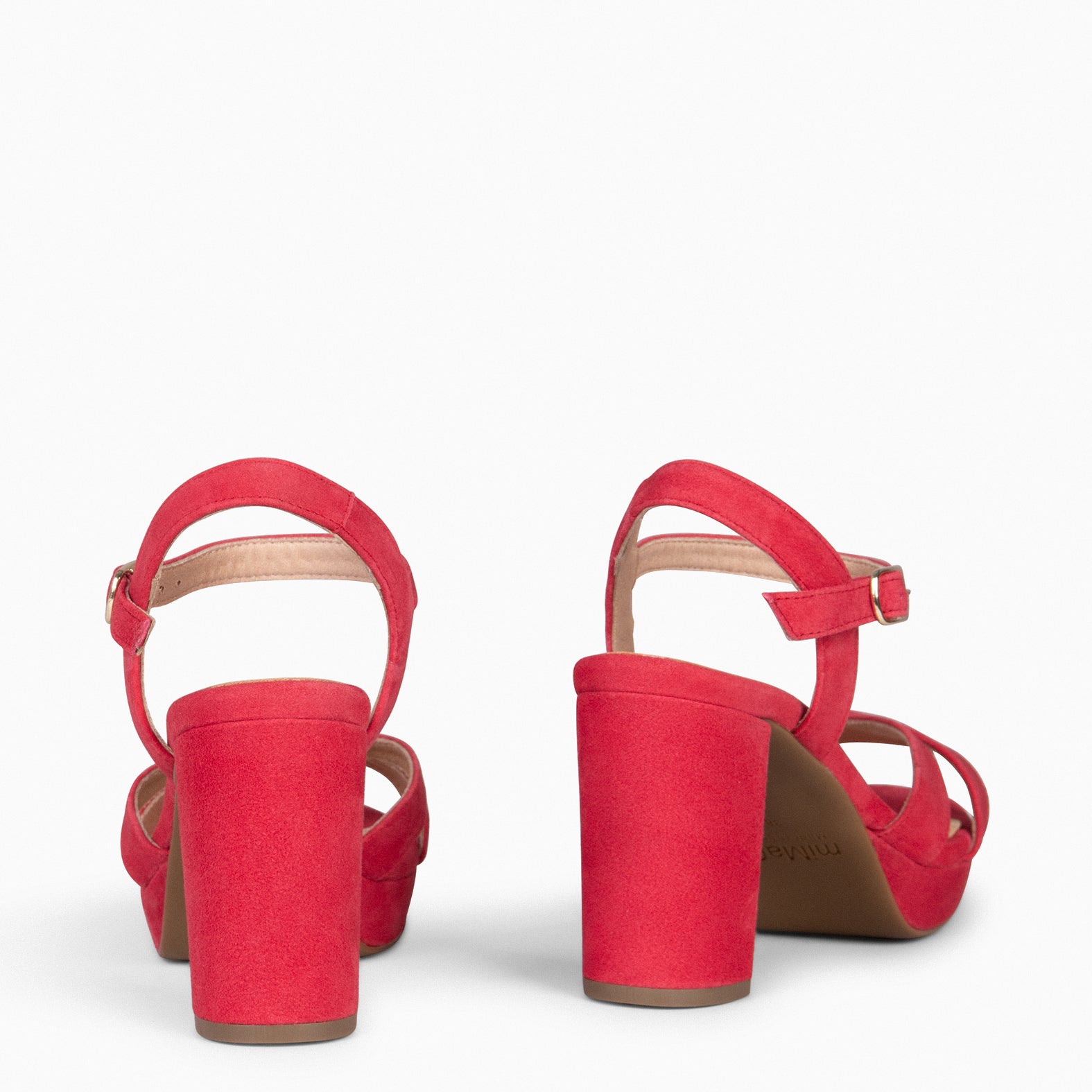 PARIS – Sandalias de fiesta con tacón alto y plataforma ROJO - miMaO ®