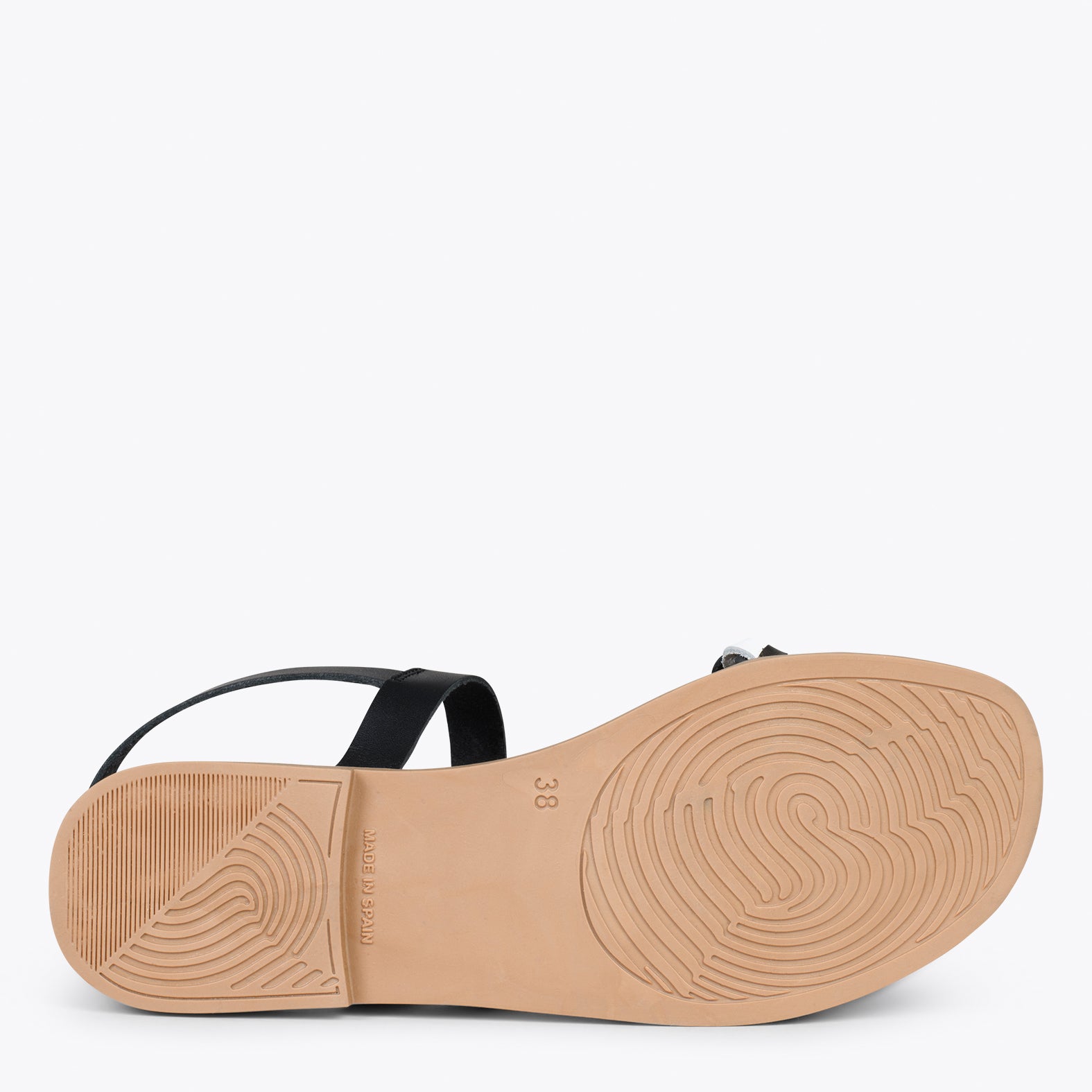 ÁSTER - Sandalias planas NEGRAS con hebilla