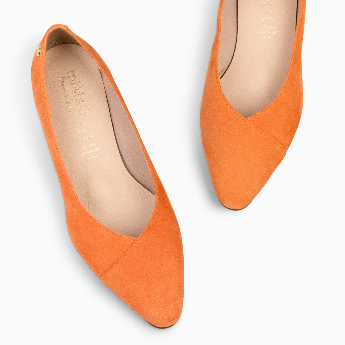 MARIE - Zapatos de tacón Bajo de punta fina NARANJA