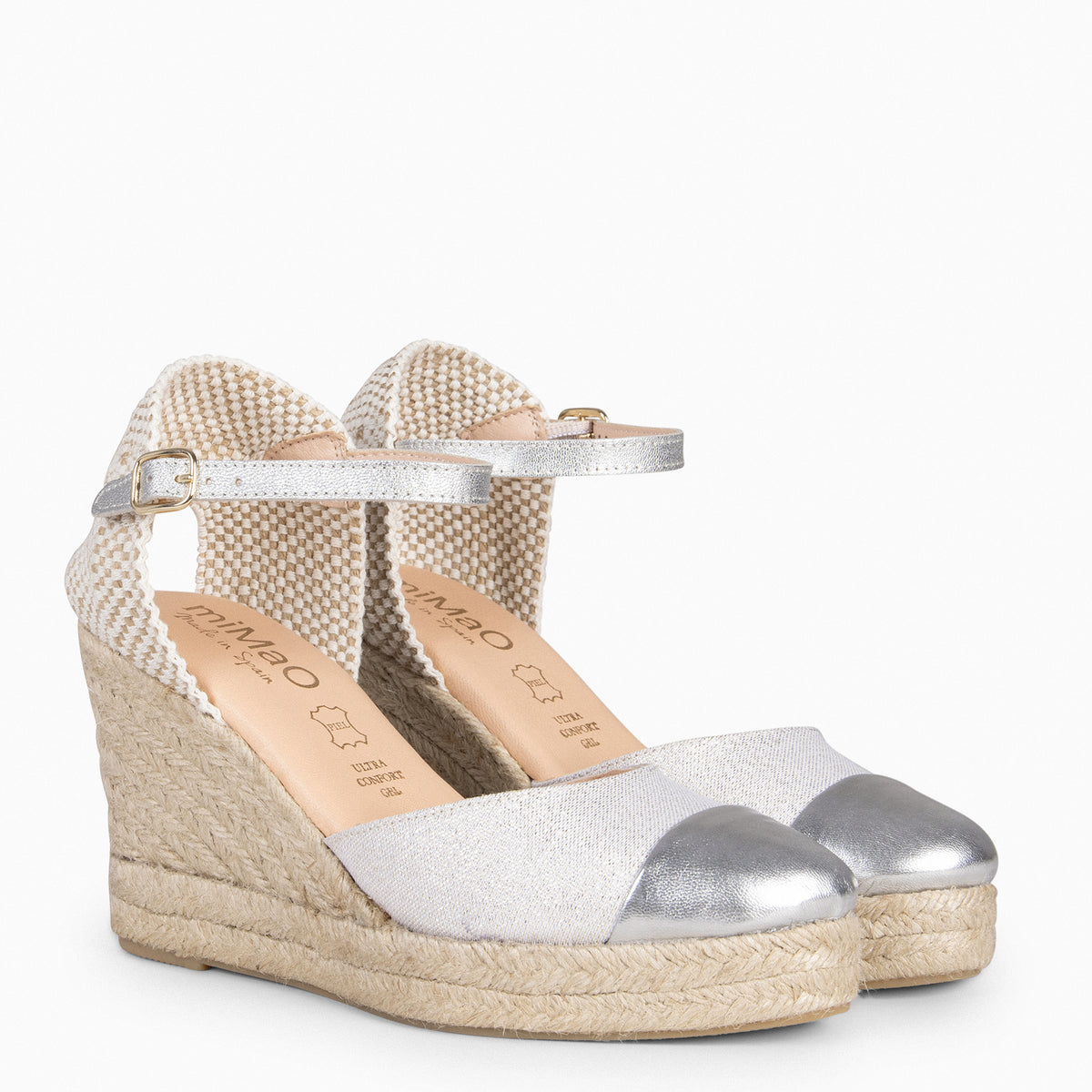 YAIZA – Espadrilles métallisées ARGENTÉ