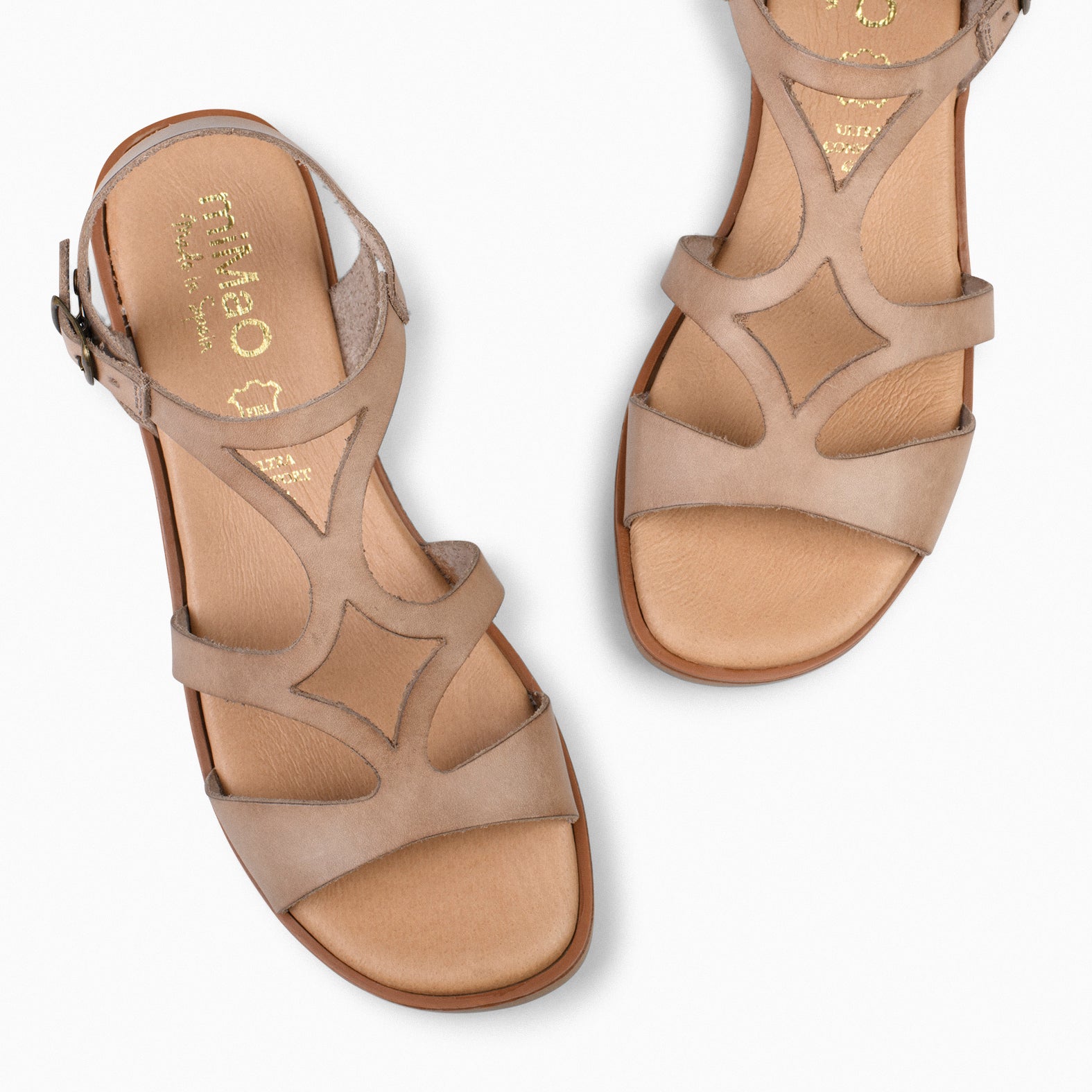 BAMBÚ – Sandales plates TAUPE