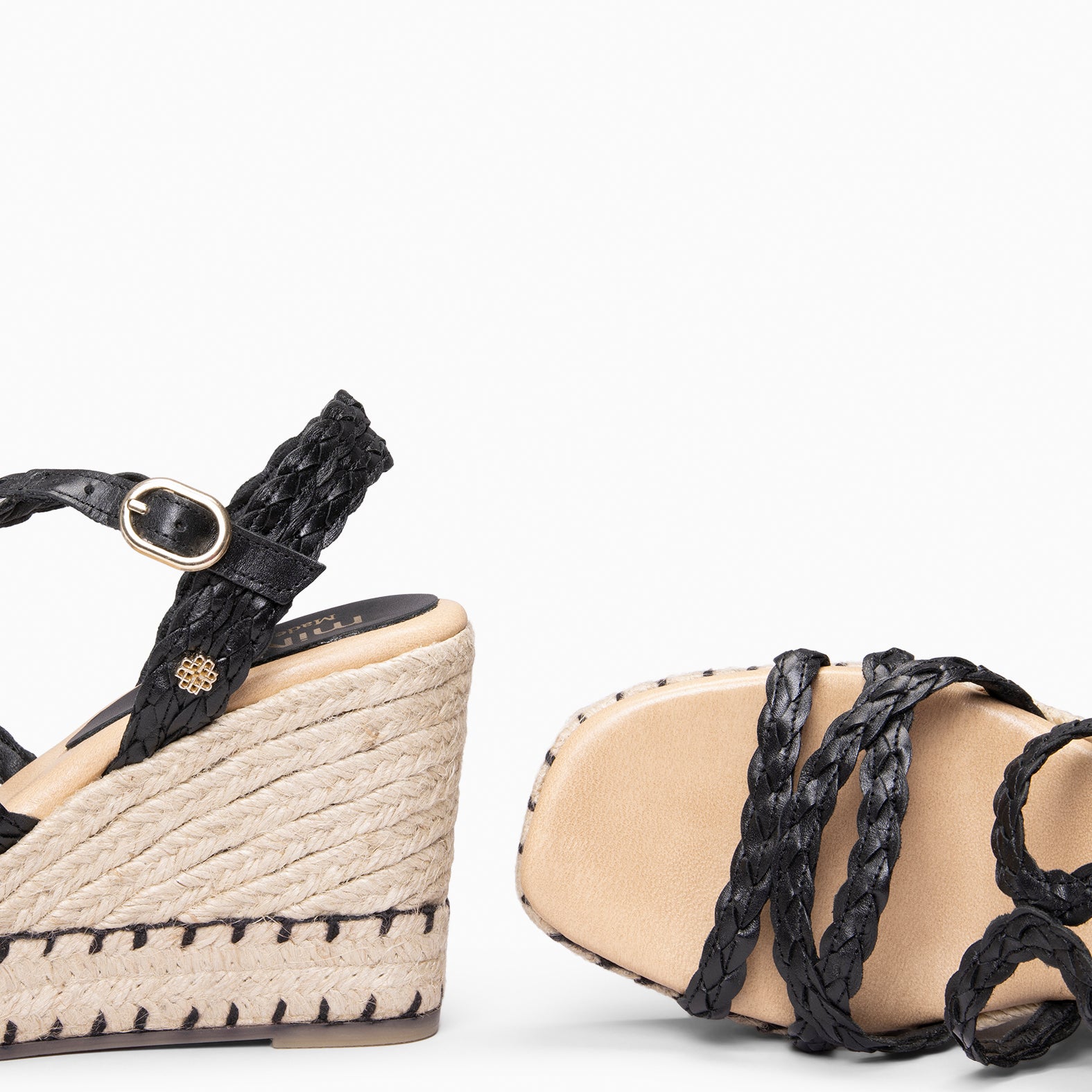 ARTEMISA - Espadrilles à lanières tressées NOIR