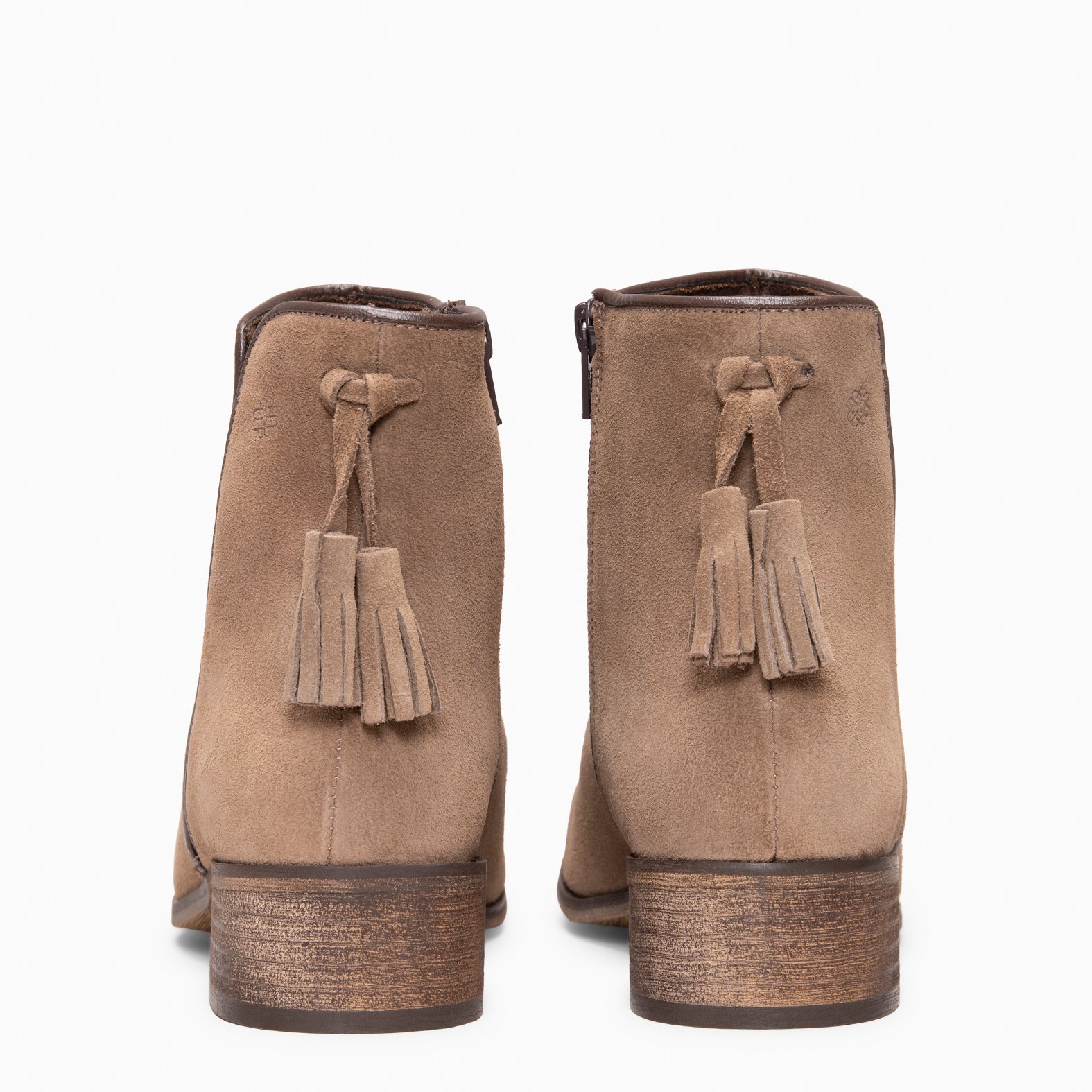 LEIRE - Botines Chelsea de serraje hidrófugo TAUPE