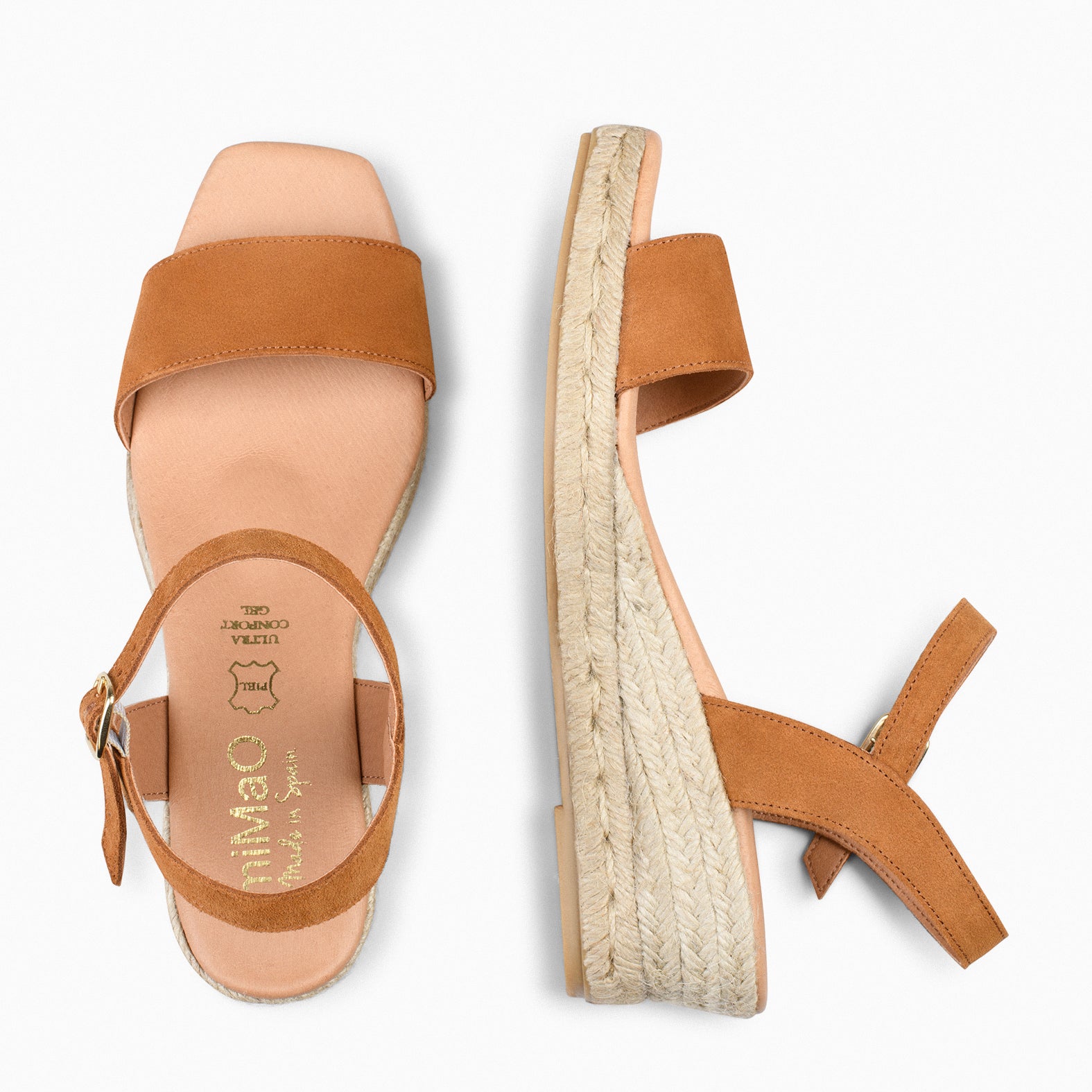 JEREZ - CAMEL ESPADRILLES WITH COMFORTABLE WEDGE