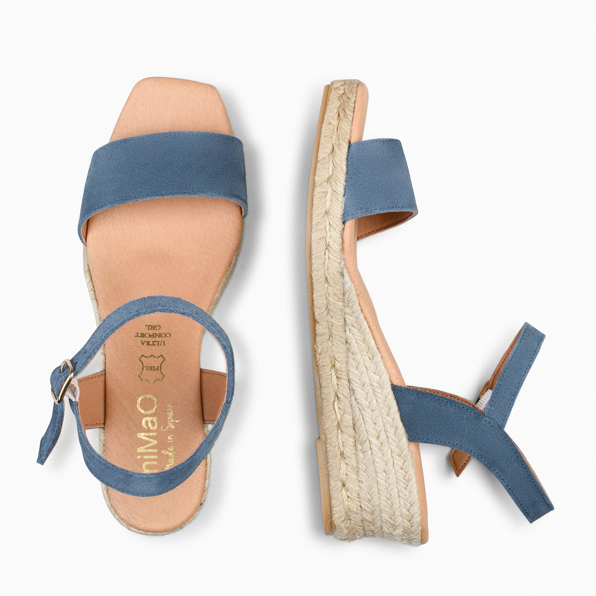 JEREZ – BLUE espadrilles with comfortable wedge