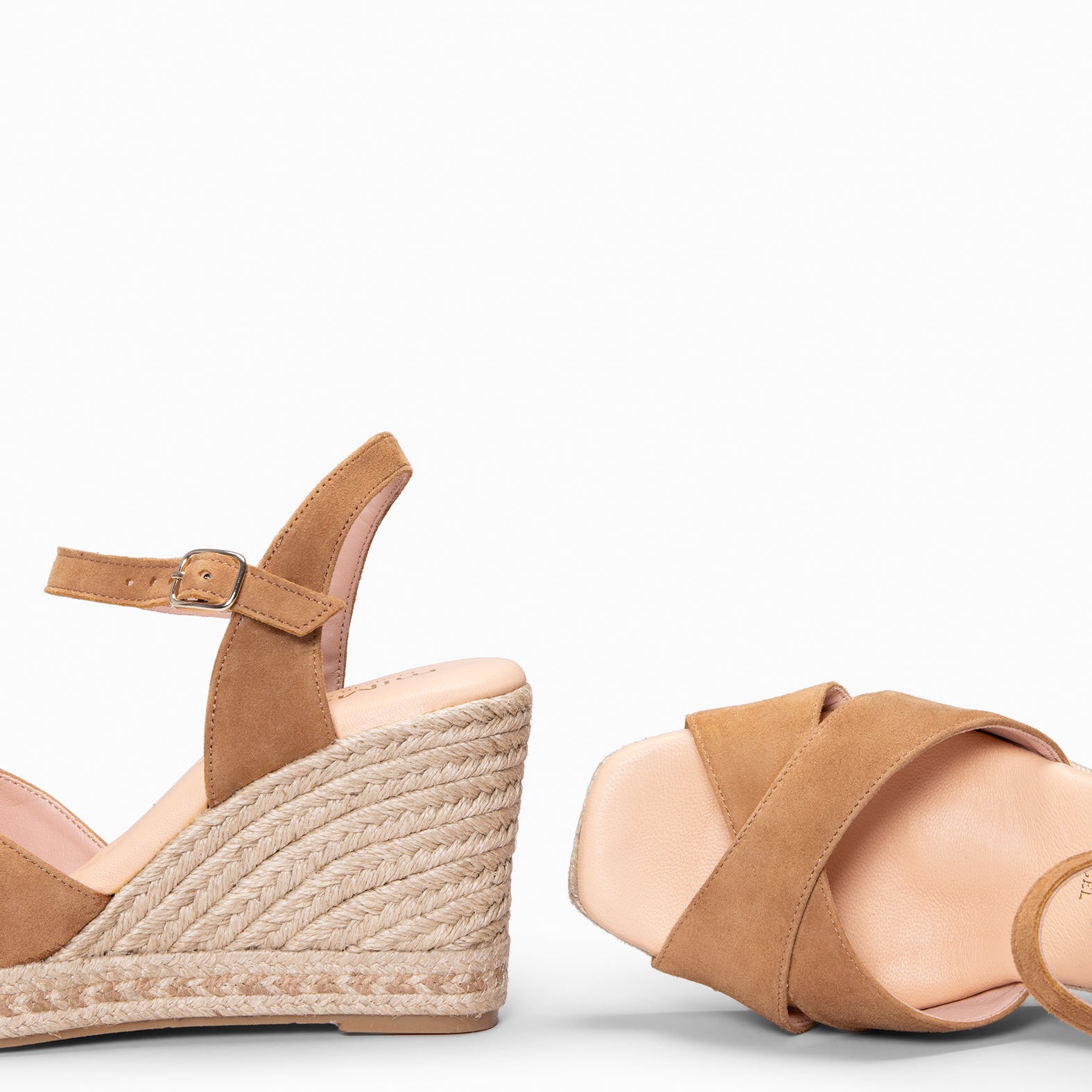 VERA - Cuña de esparto de ante CAMEL - miMaO ®