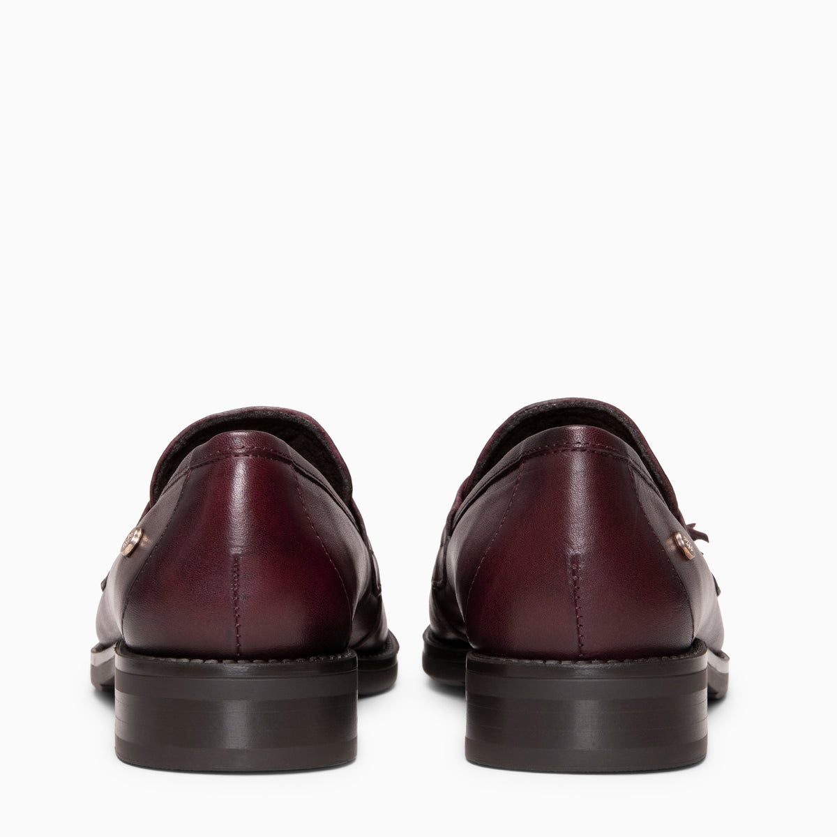 NARA - BURGUNDY leather loafers with tassels