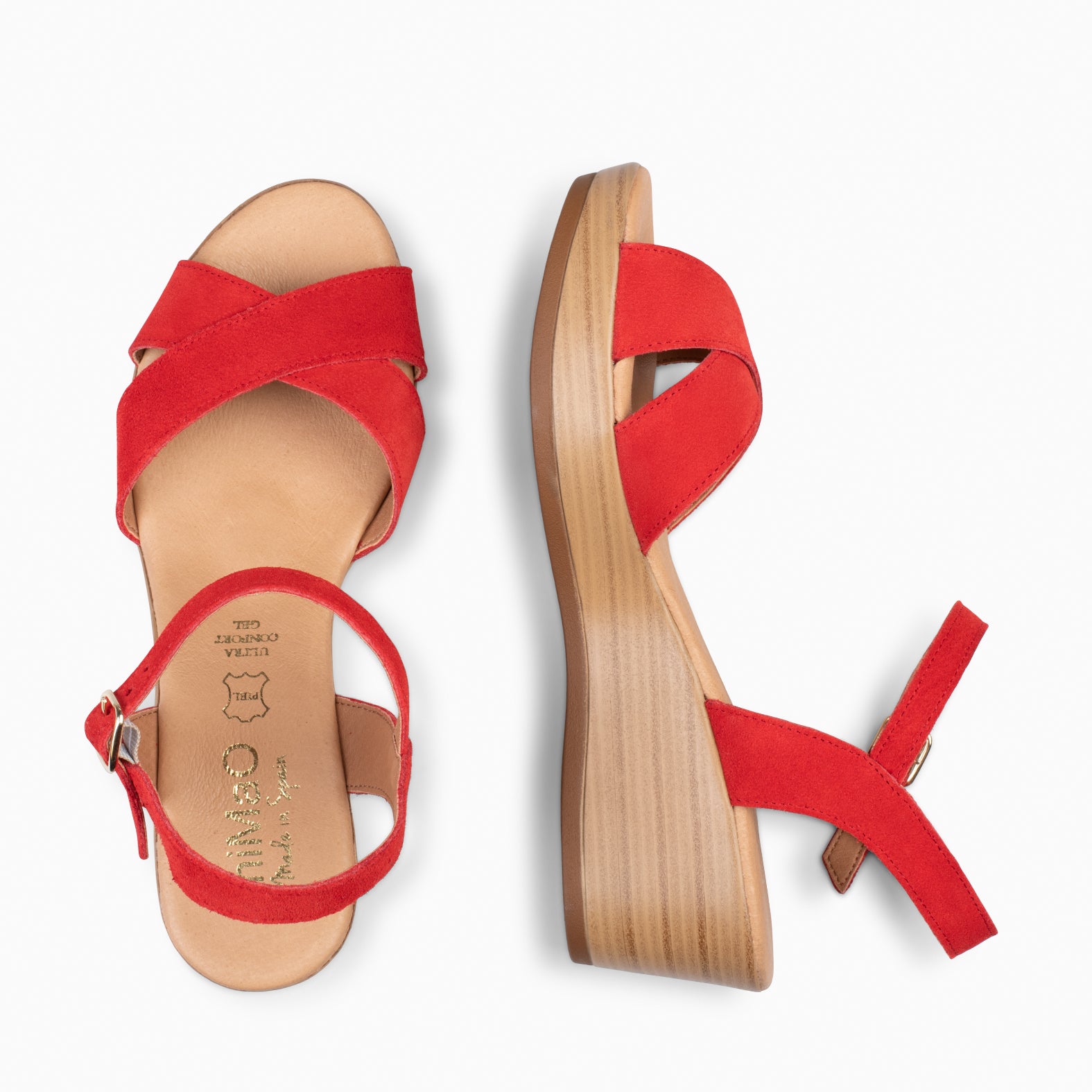 MAR - CUNHAS LEVES COM TIRA CRUZADA VERMELHO