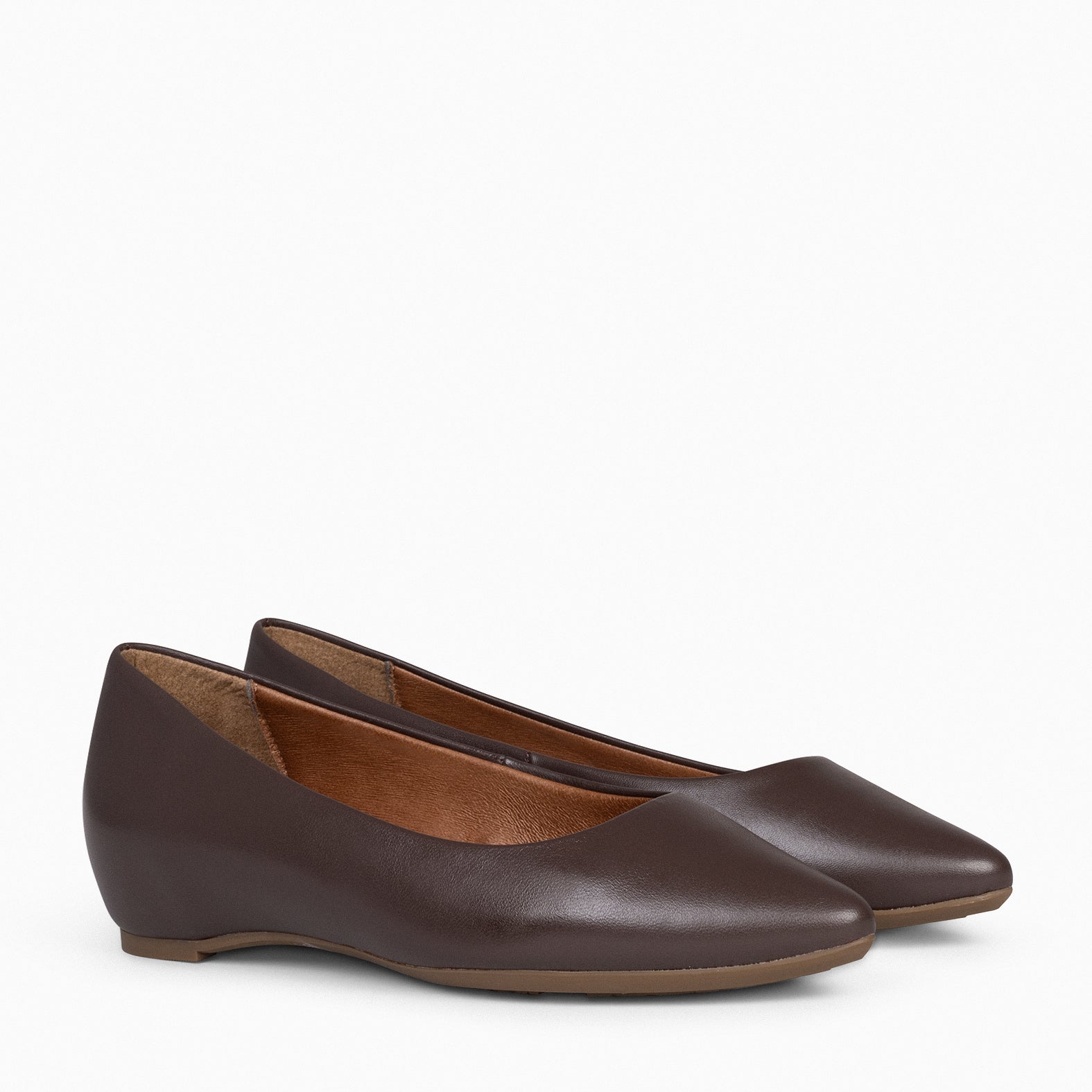 URBAN WEDGE - BROWN shoes with hidden wedge