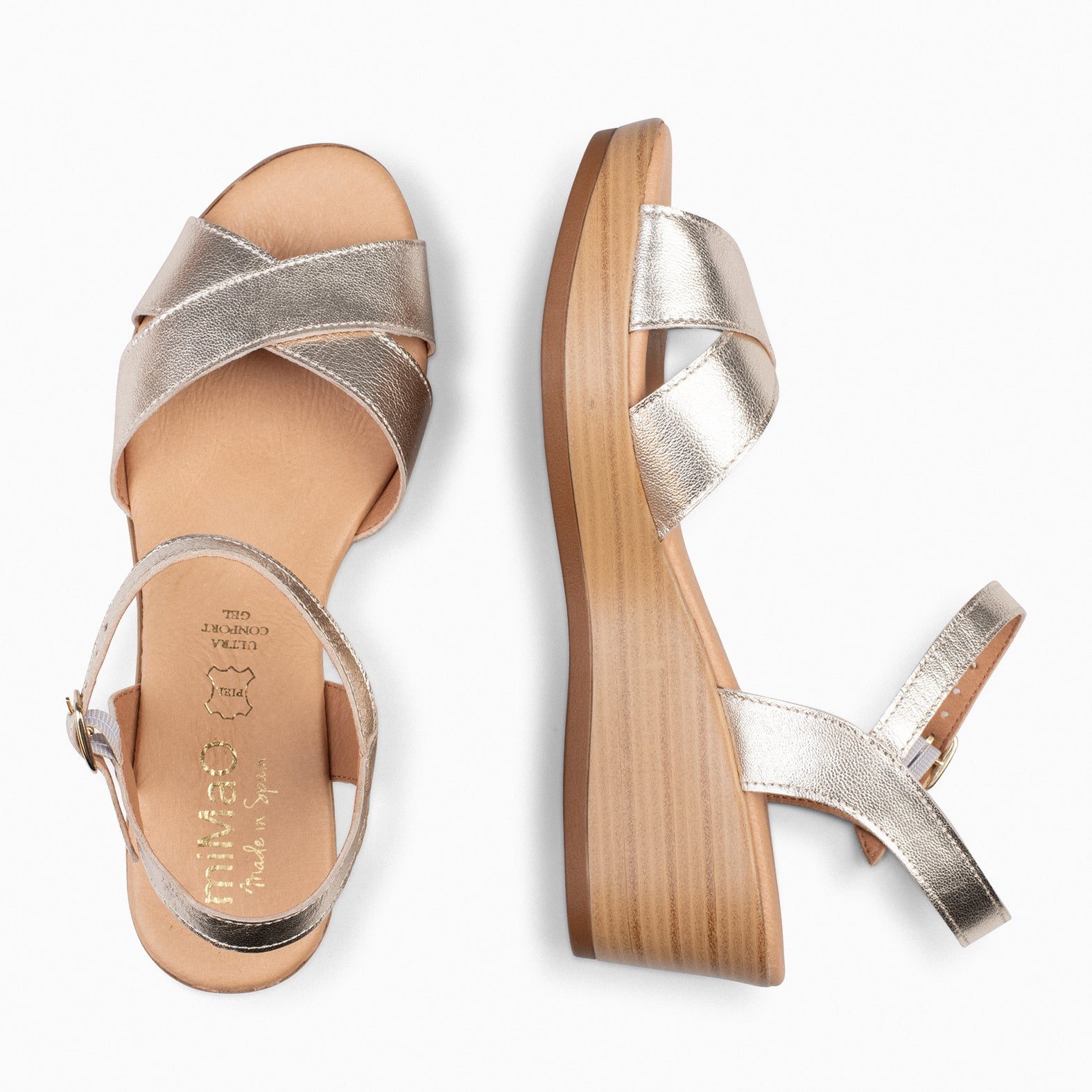 MAR - GOLDEN CASUAL WEDGE SANDALS