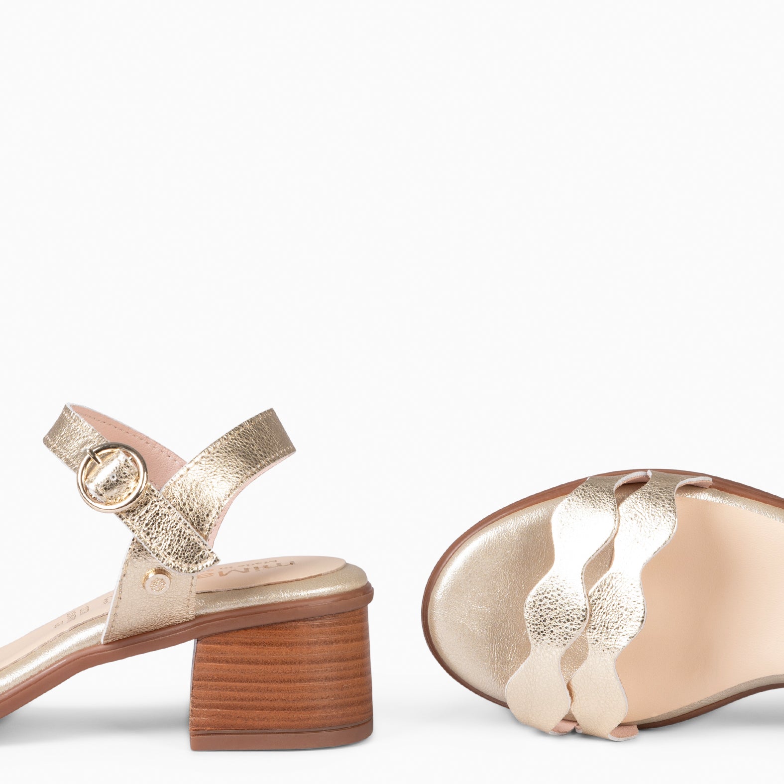 LETY - GOLDEN LOW-HEELED SANDAL