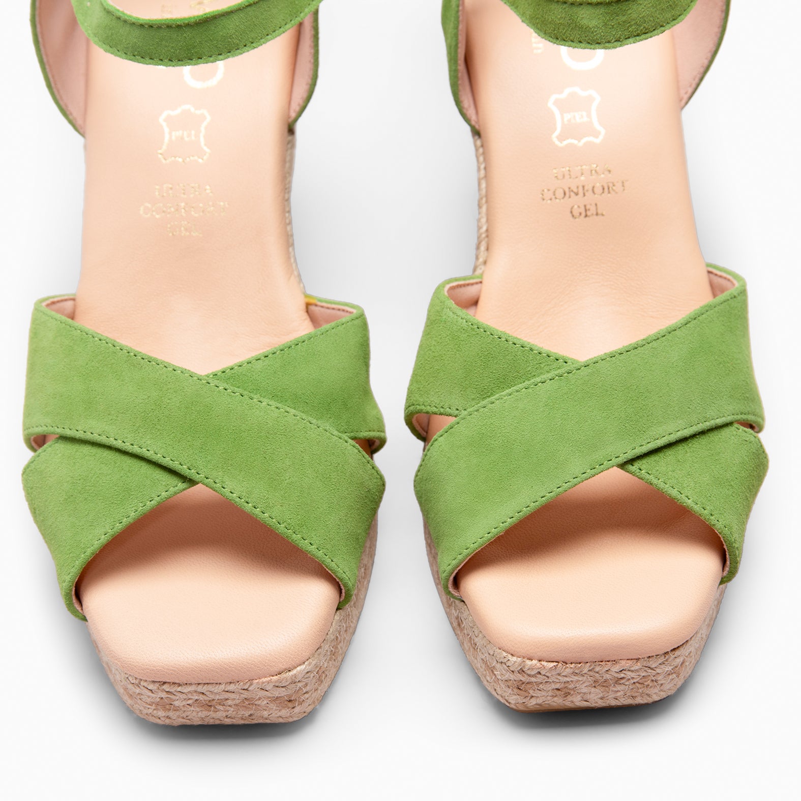 VERA - Cuña de esparto de ante VERDE - miMaO ®