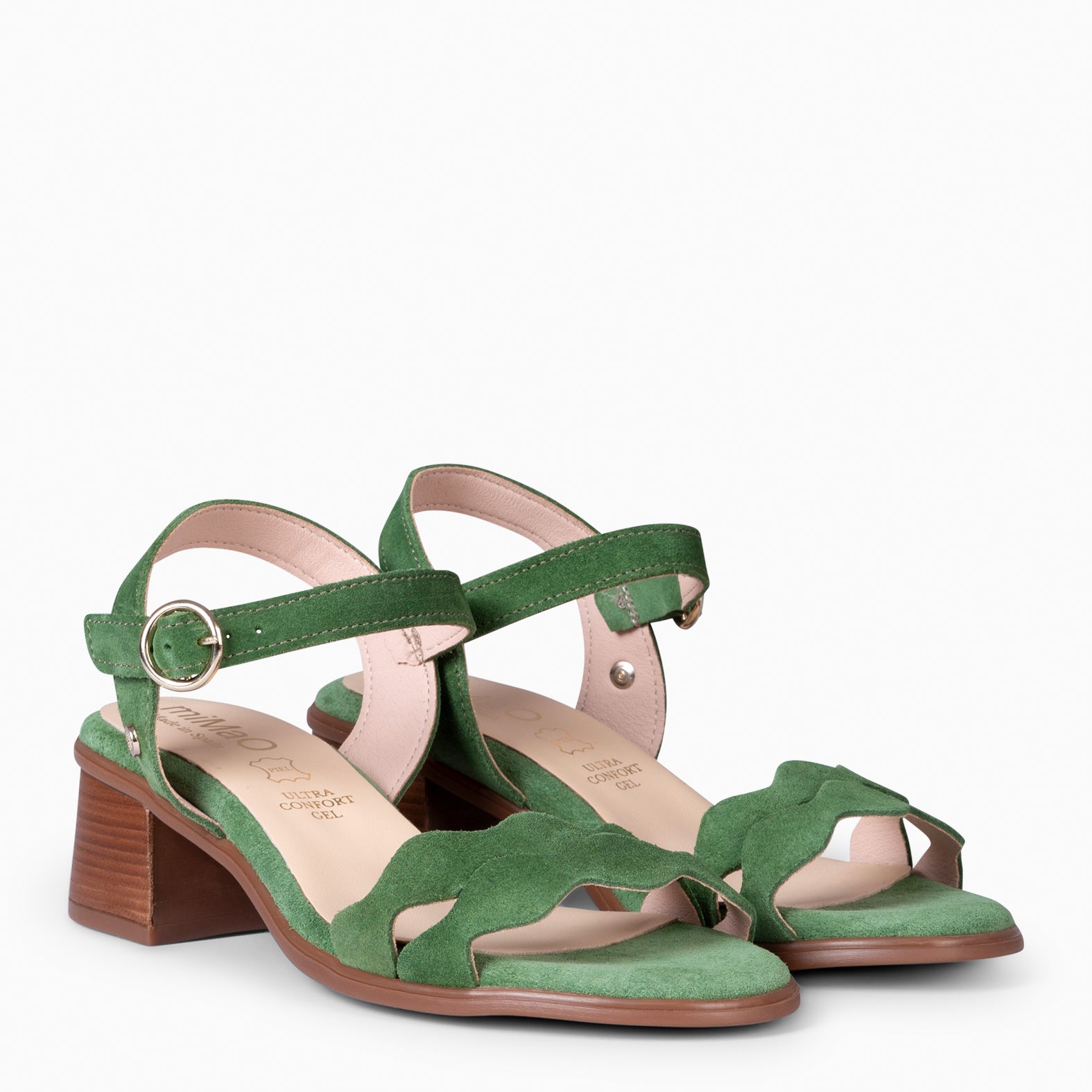 LETY - GREEN LOW-HEELED SANDAL
