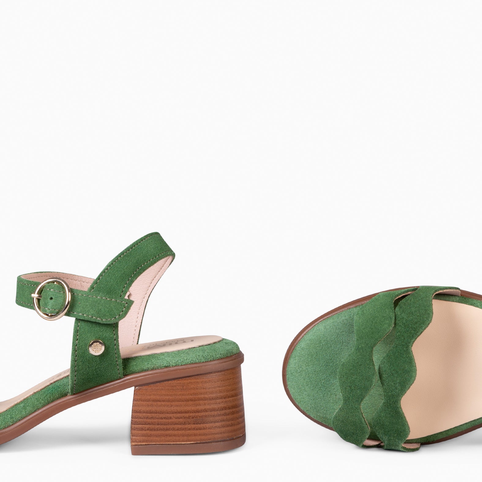 LETY - GREEN LOW-HEELED SANDAL