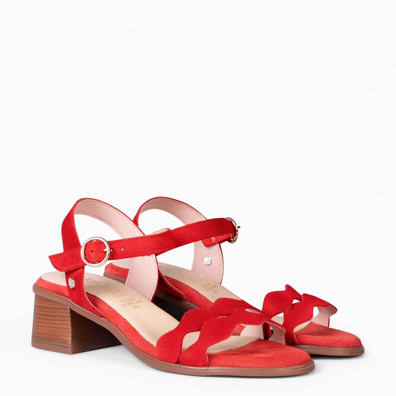 LETY - RED LOW-HEELED SANDAL