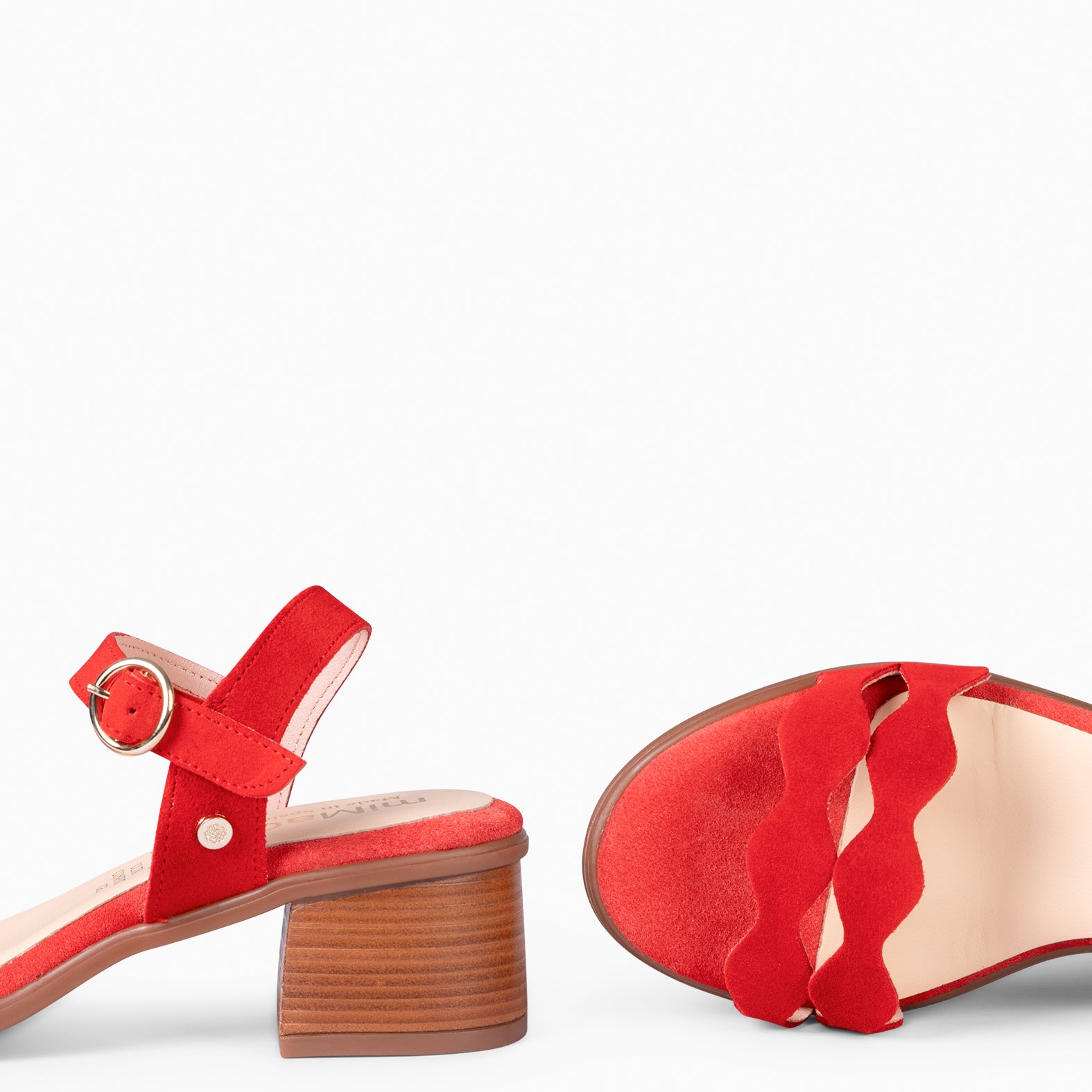 LETY - RED LOW-HEELED SANDAL