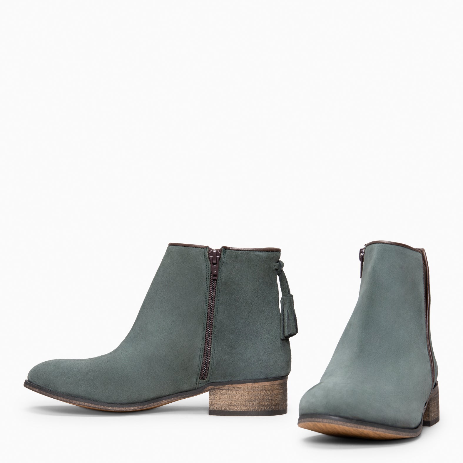 LEIRE - GREEN Water-repellent suede leather Chelsea Ankle boots
